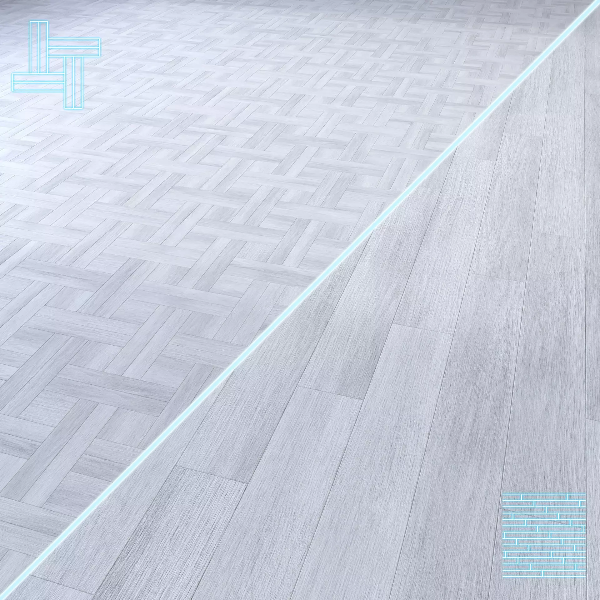 Parquet - Laminate - Wooden floor 2 in 1 Low-poly 3D model_0