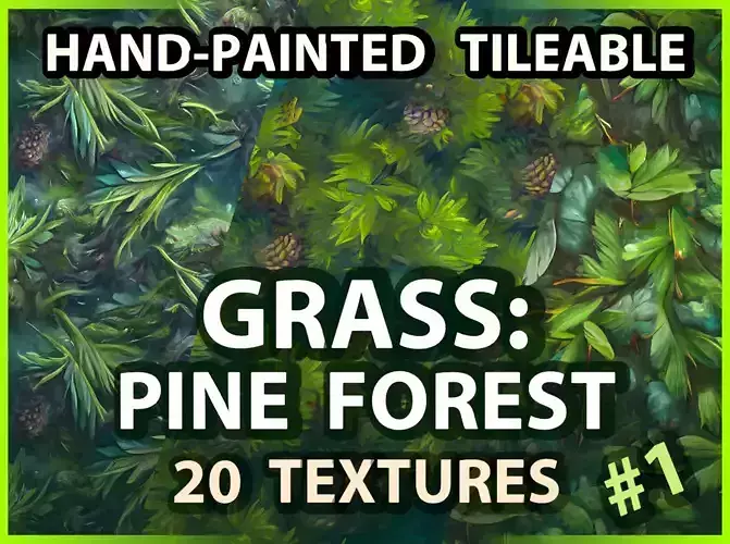 Grass Pine Forest Floor --20 TEXTURES-- Hand-painted --PACK 1---