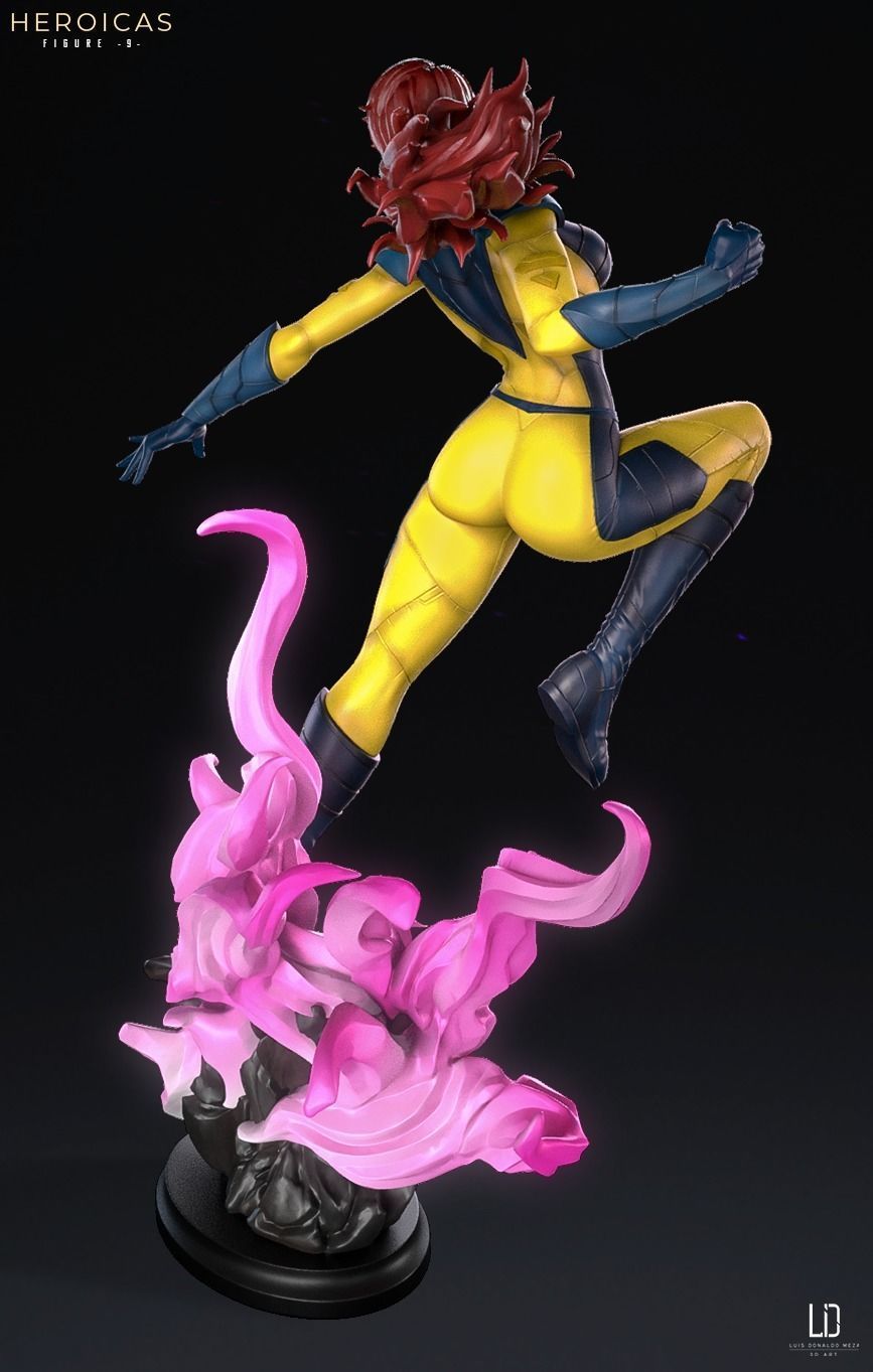 Heroicas - Figure 9 - D1 - Jean Grey -  3D print model_6