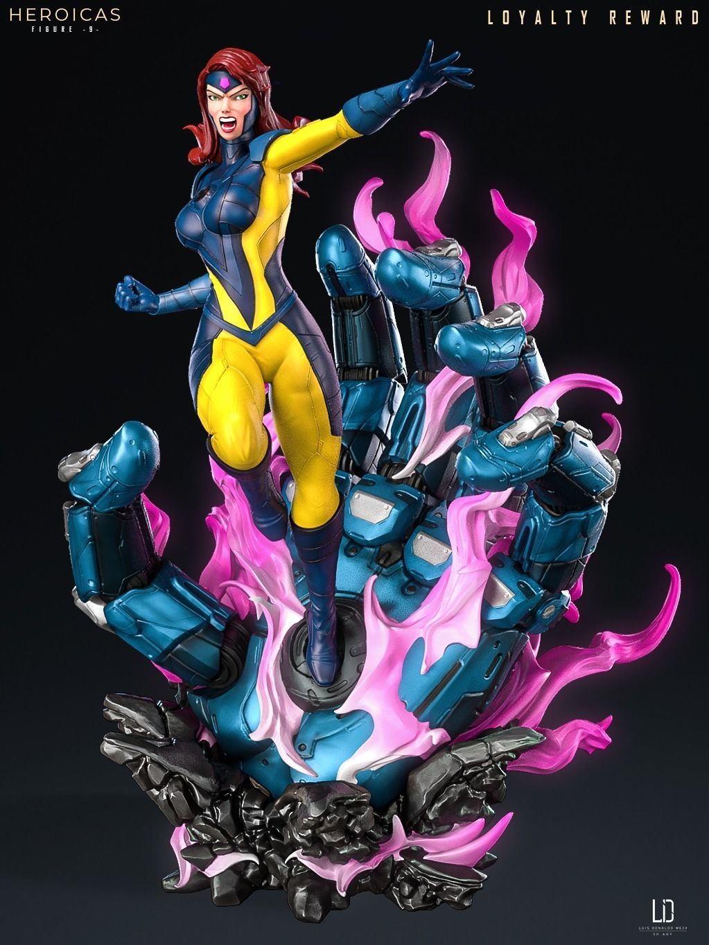 Heroicas - Figure 9 - D1 - Jean Grey -  3D print model_1