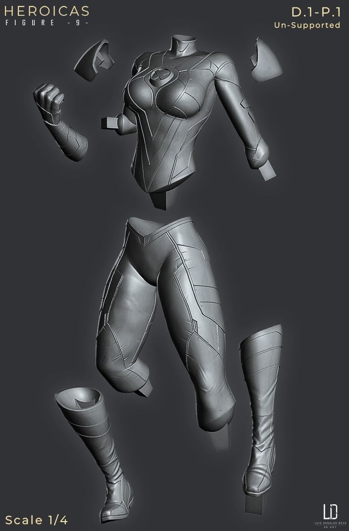 Heroicas - Figure 9 - D1 - Jean Grey -  3D print model_11