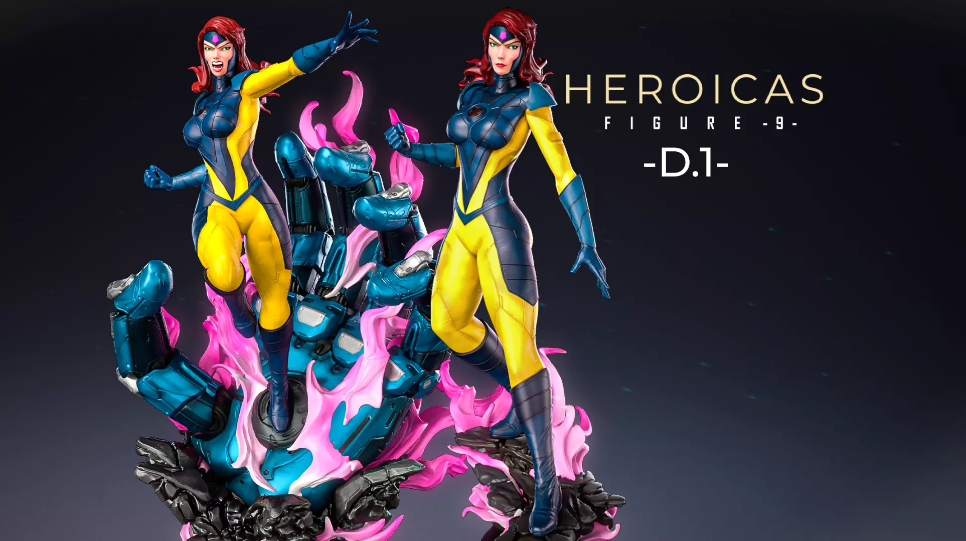 Heroicas - Figure 9 - D1 - Jean Grey -  3D print model_0