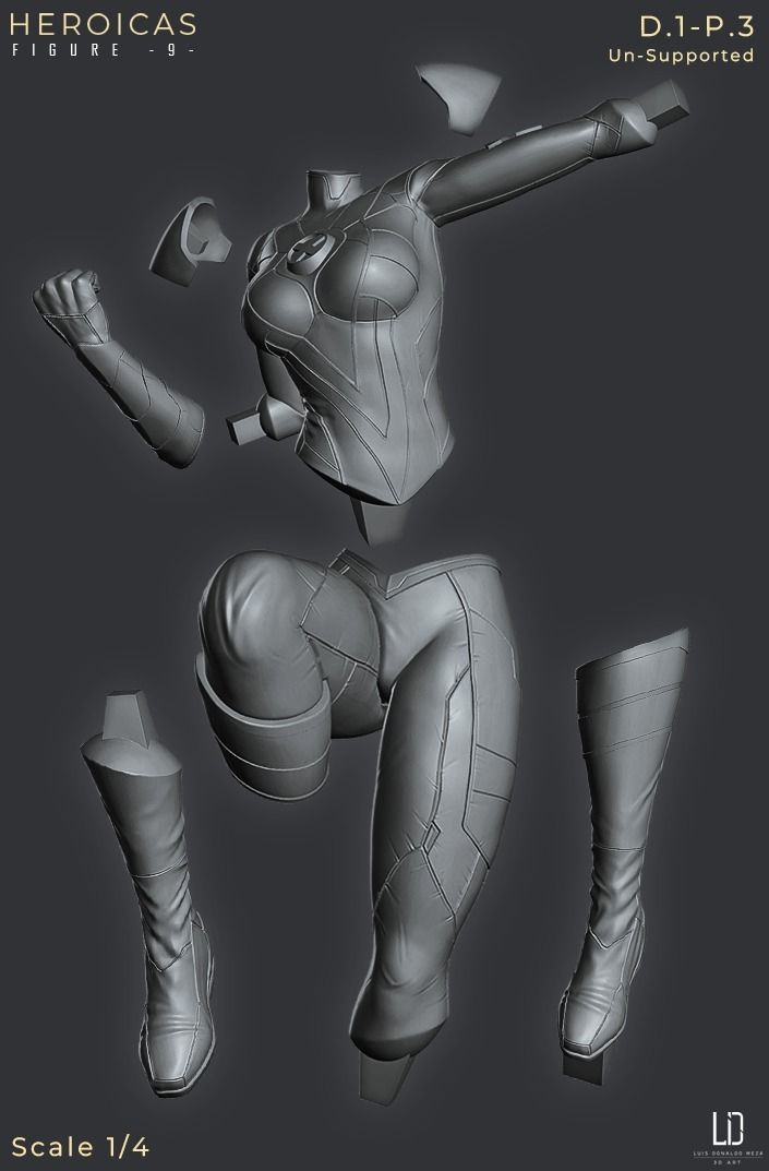 Heroicas - Figure 9 - D1 - Jean Grey -  3D print model_3