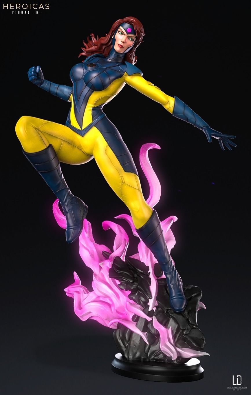 Heroicas - Figure 9 - D1 - Jean Grey -  3D print model_5