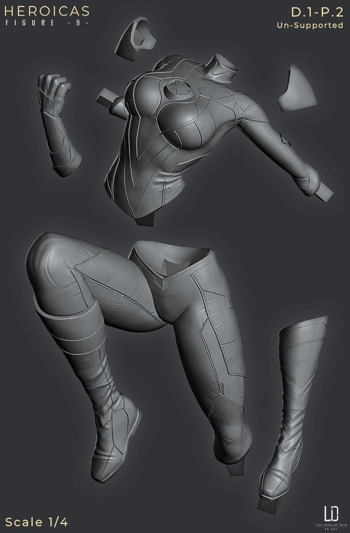 Heroicas - Figure 9 - D1 - Jean Grey -  3D print model_7