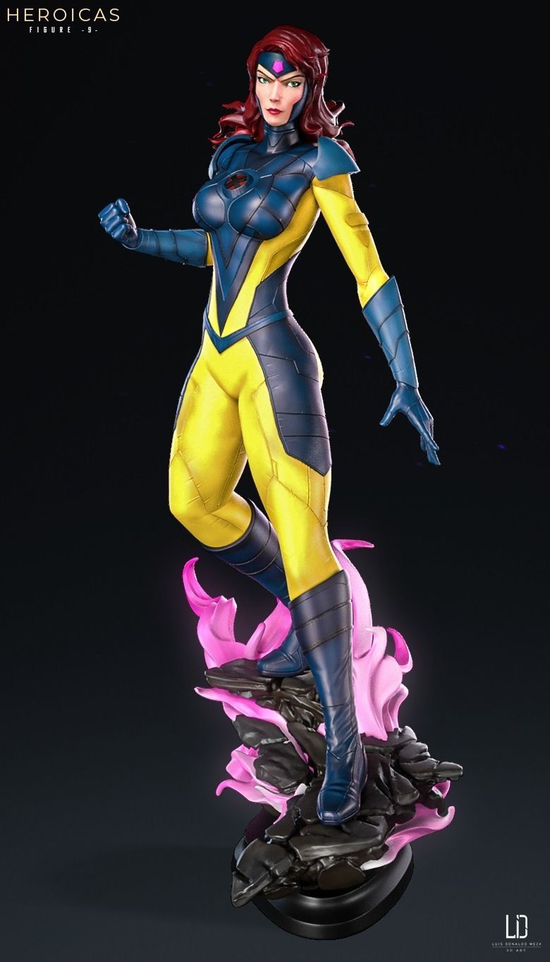 Heroicas - Figure 9 - D1 - Jean Grey -  3D print model_8