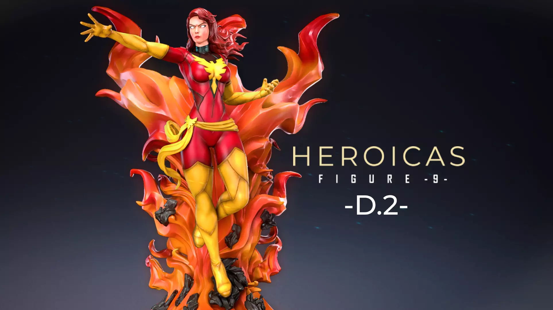 Heroicas - Figure 9 - D2 - Jean Grey - 3D print model