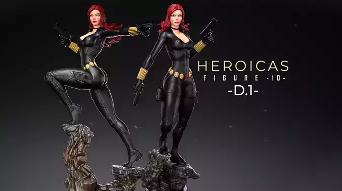 Heroicas - Figure 10 - D1 - Black Widow -  3D print model