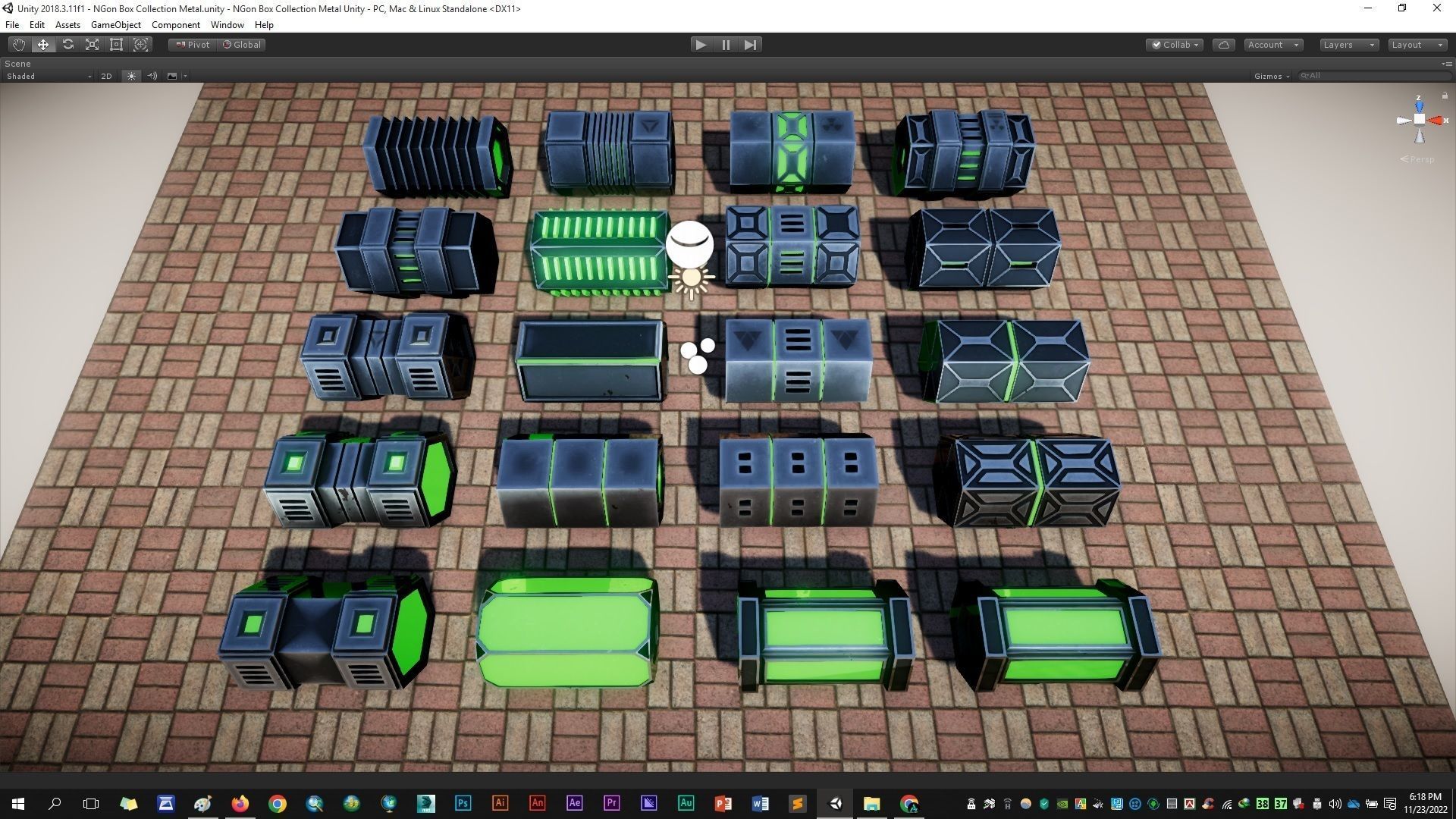 NGon Box Collection Metal Low-poly 3D model_16