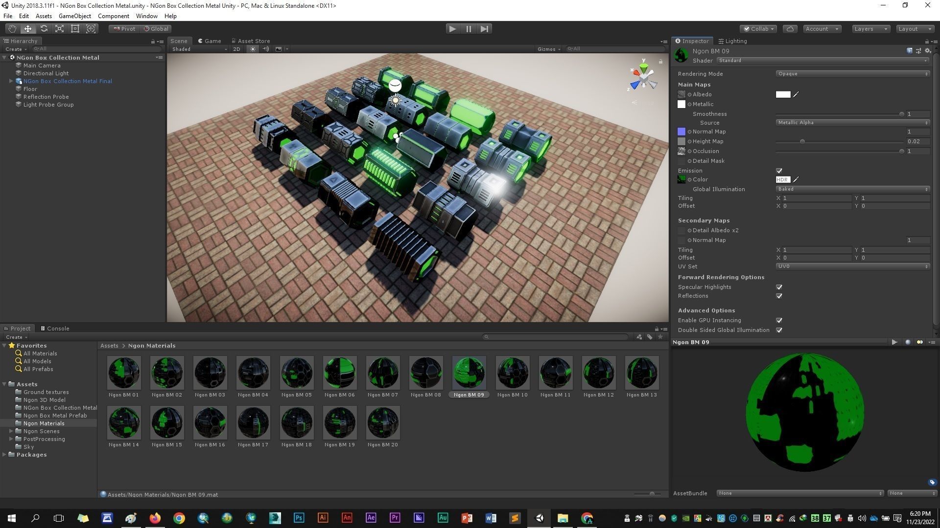 NGon Box Collection Metal Low-poly 3D model_17