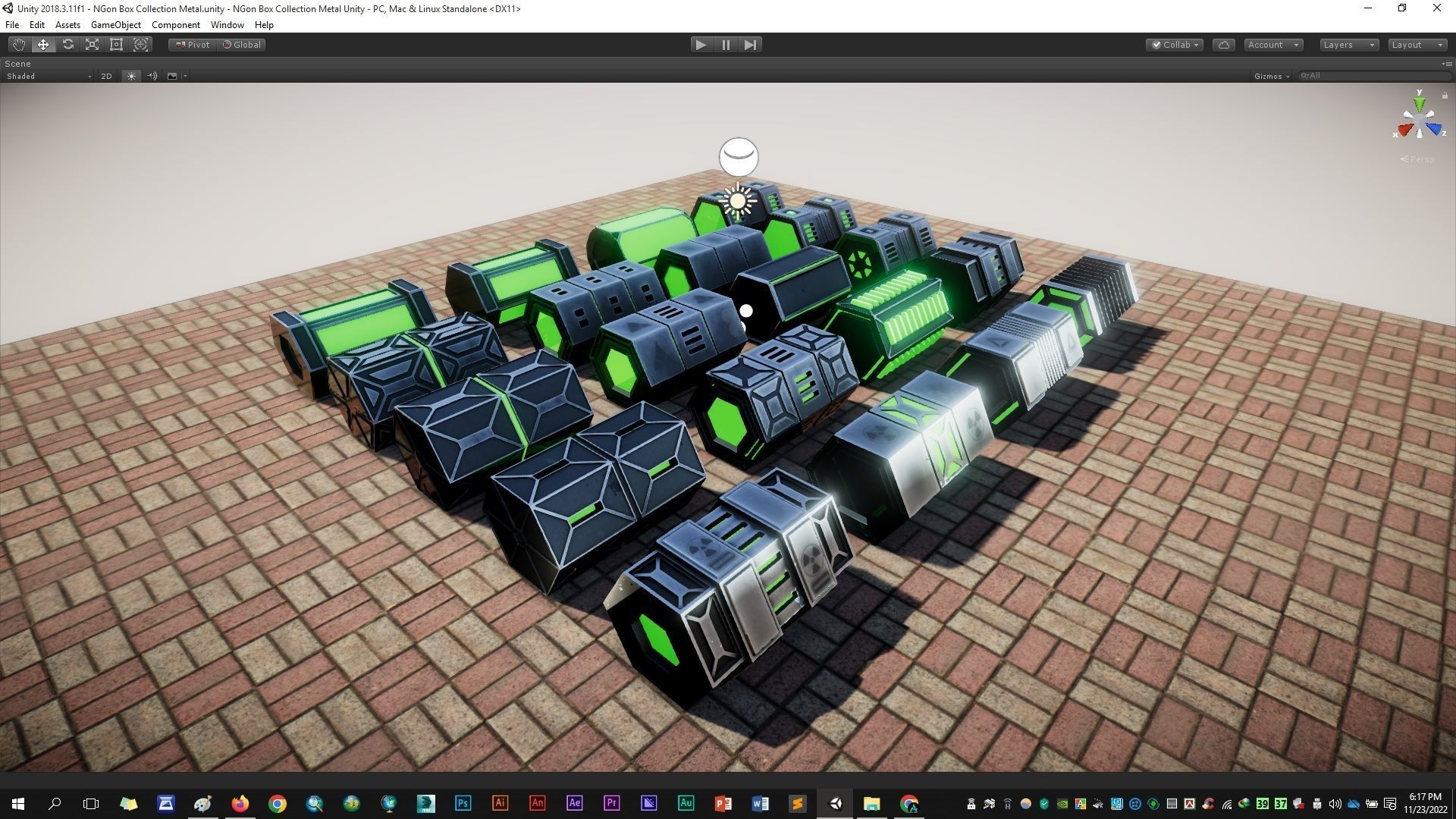 NGon Box Collection Metal Low-poly 3D model_15
