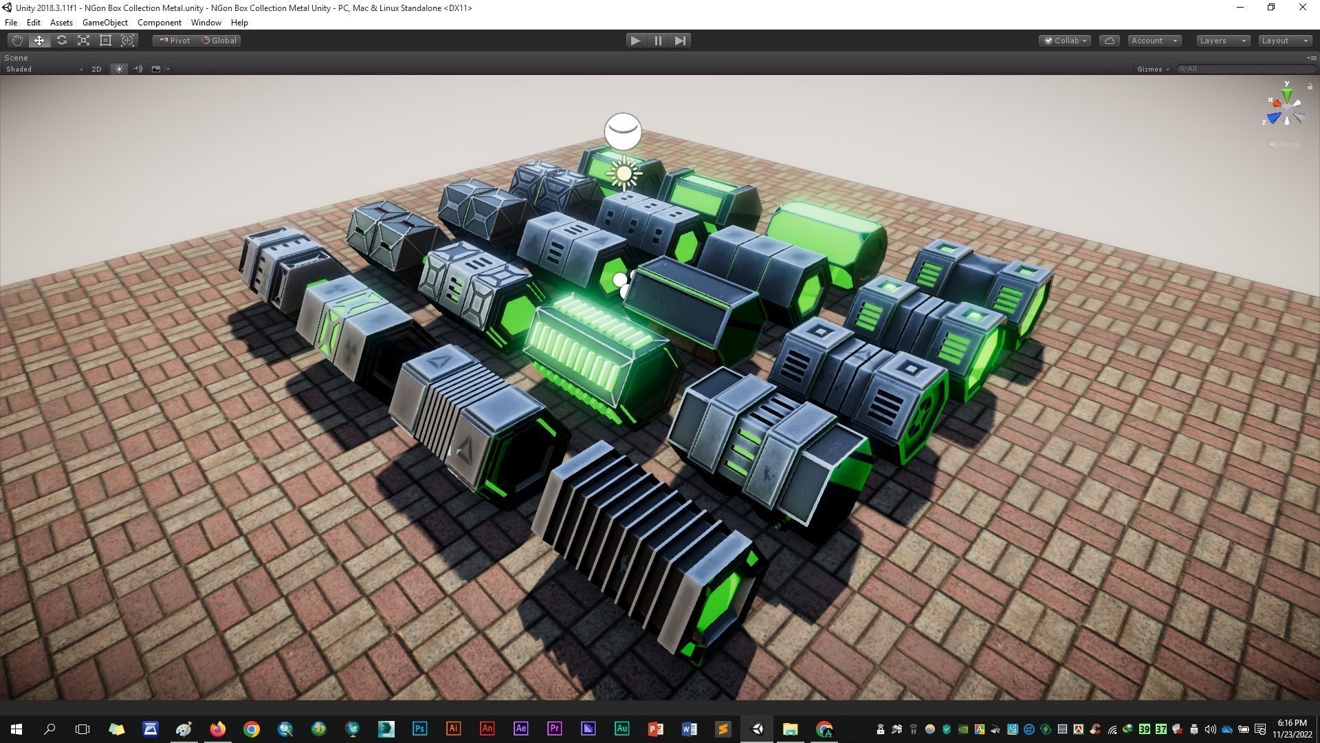 NGon Box Collection Metal Low-poly 3D model_14