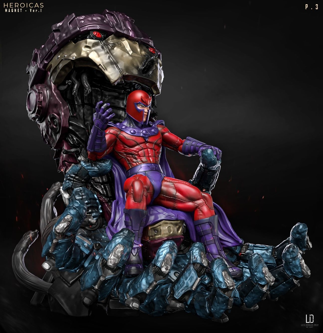 Herocias - Magneto Ver1 -  3D print model_2