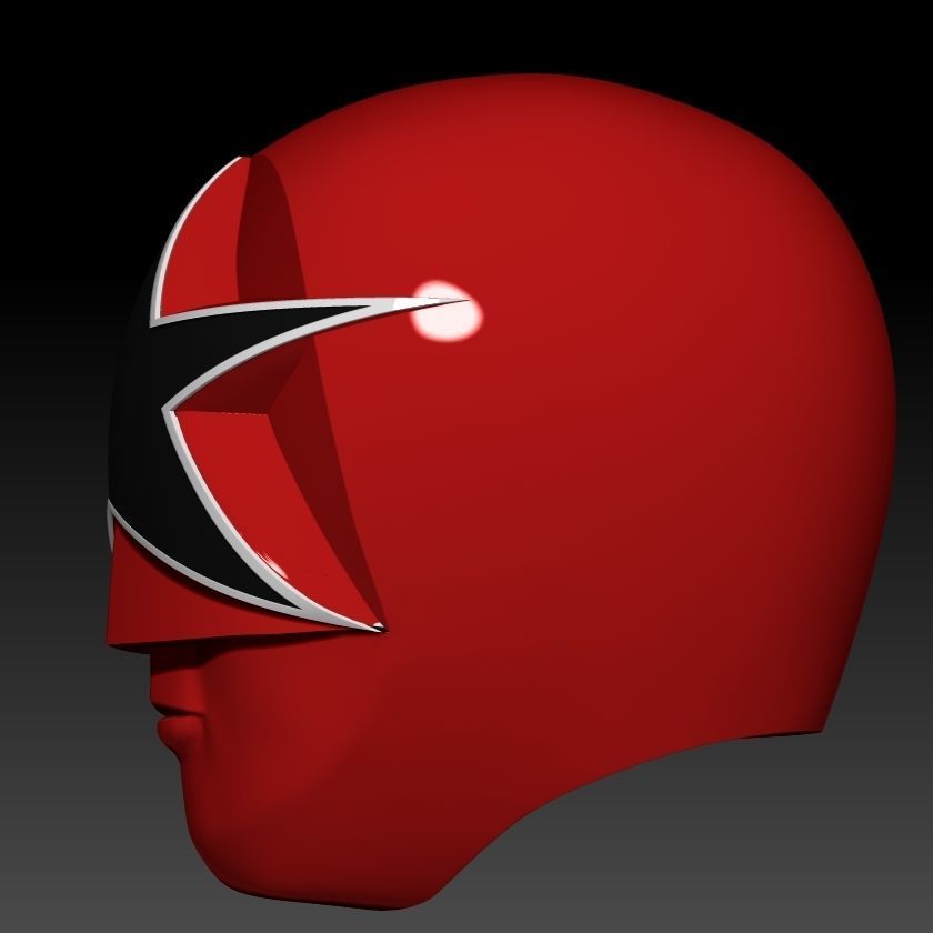 RED ZEO RANGER HELMET 3D print model_3