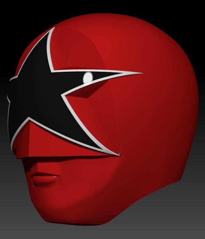 RED ZEO RANGER HELMET 3D print model_4