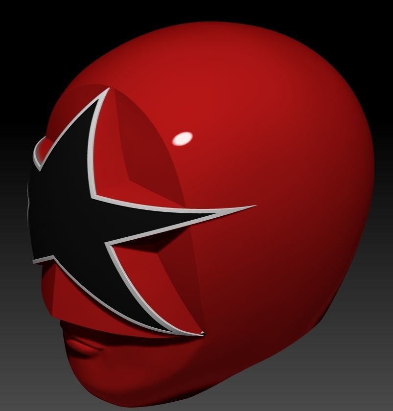 RED ZEO RANGER HELMET 3D print model_5