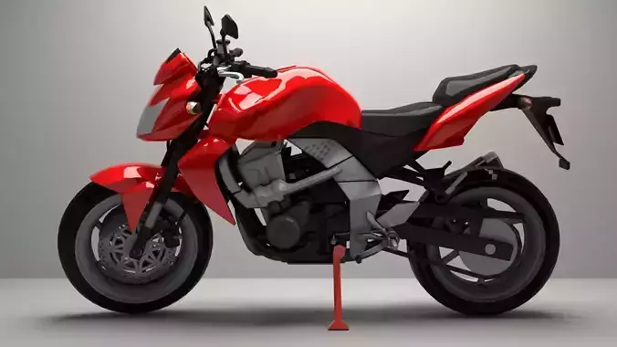 Kawasaki Z750 Low poly 3D Model