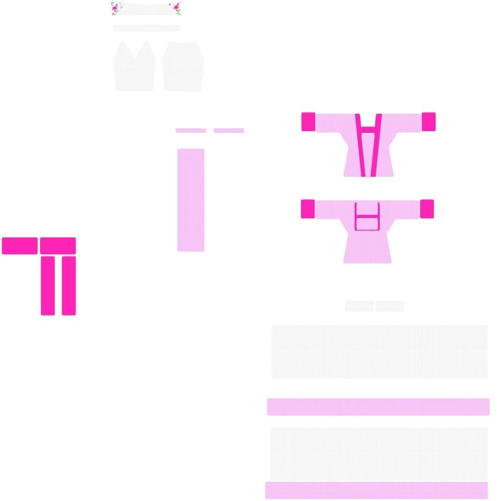 3d cartoon pink dress for female 3D model_5