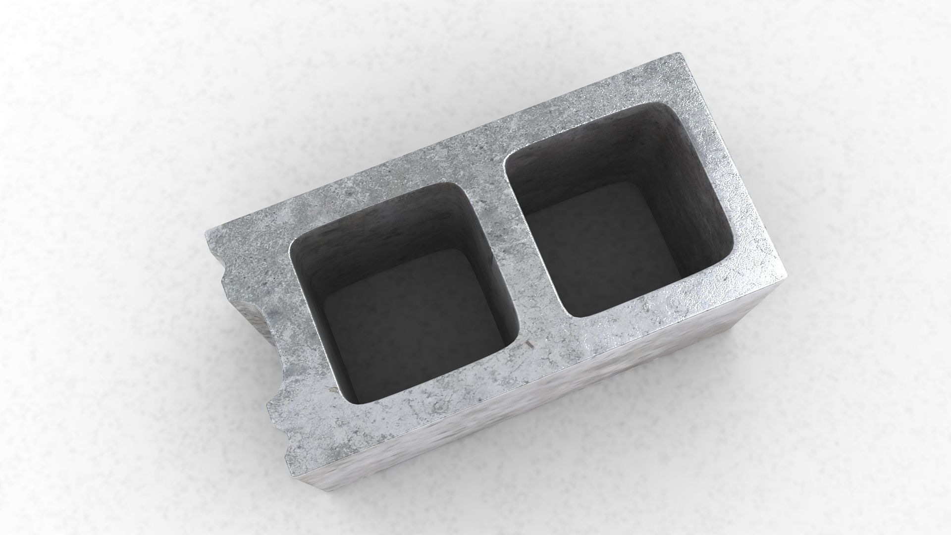 Cinder Concrete Block  3D model_1