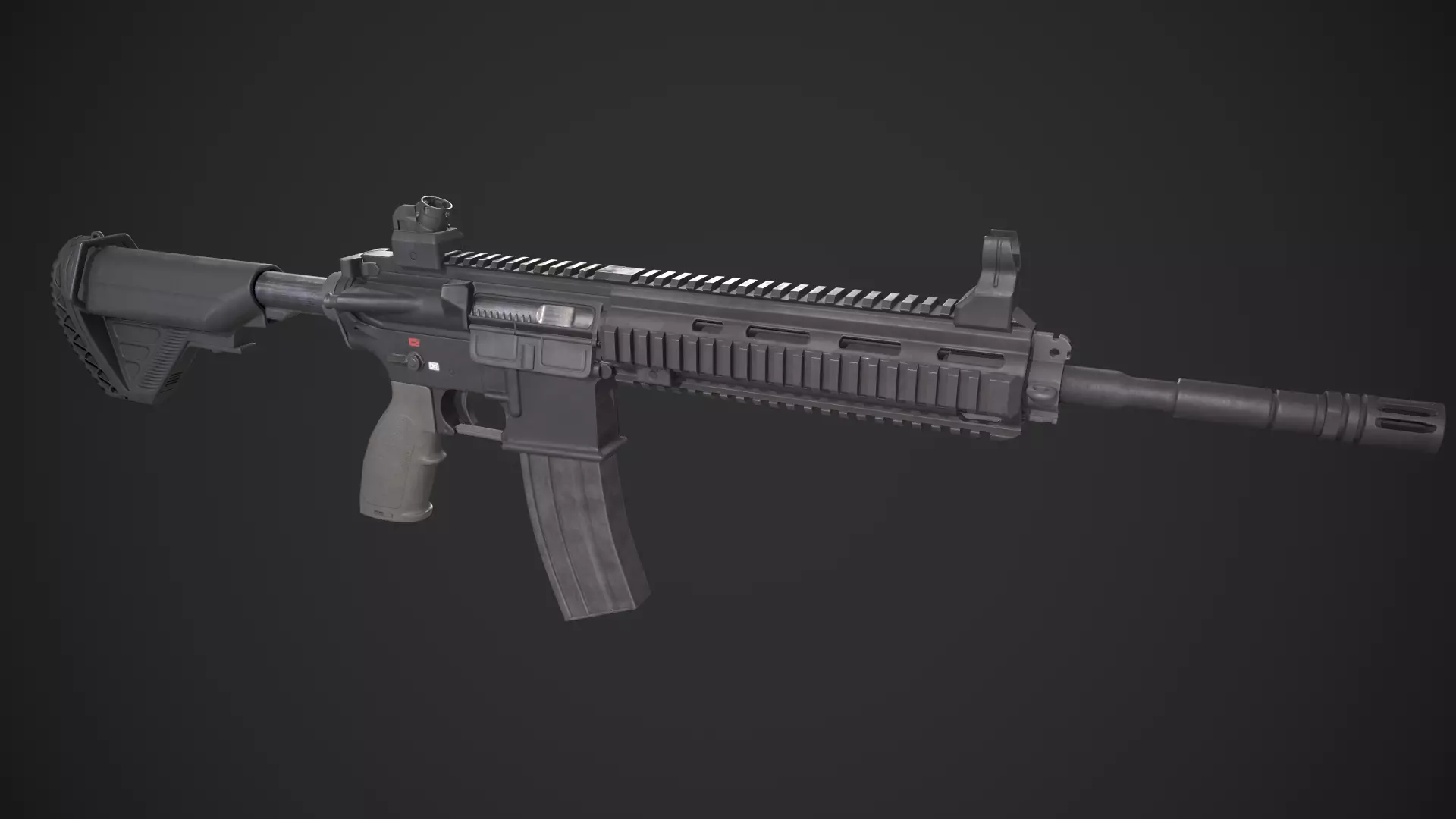 HK 416 Low-poly 3D model_0
