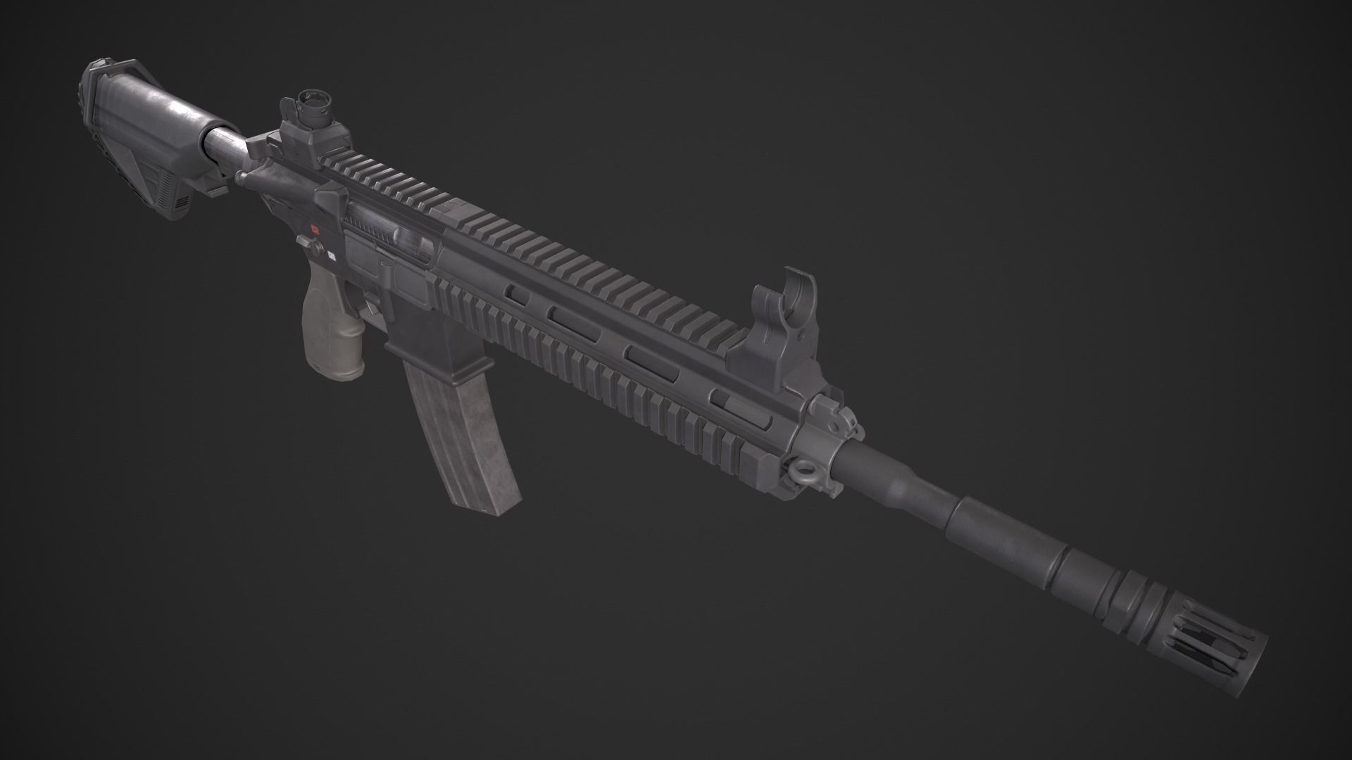HK 416 Low-poly 3D model_10