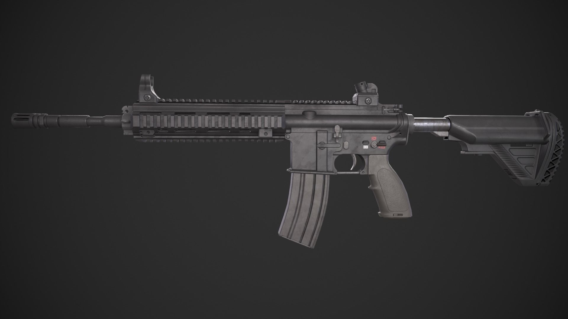HK 416 Low-poly 3D model_6