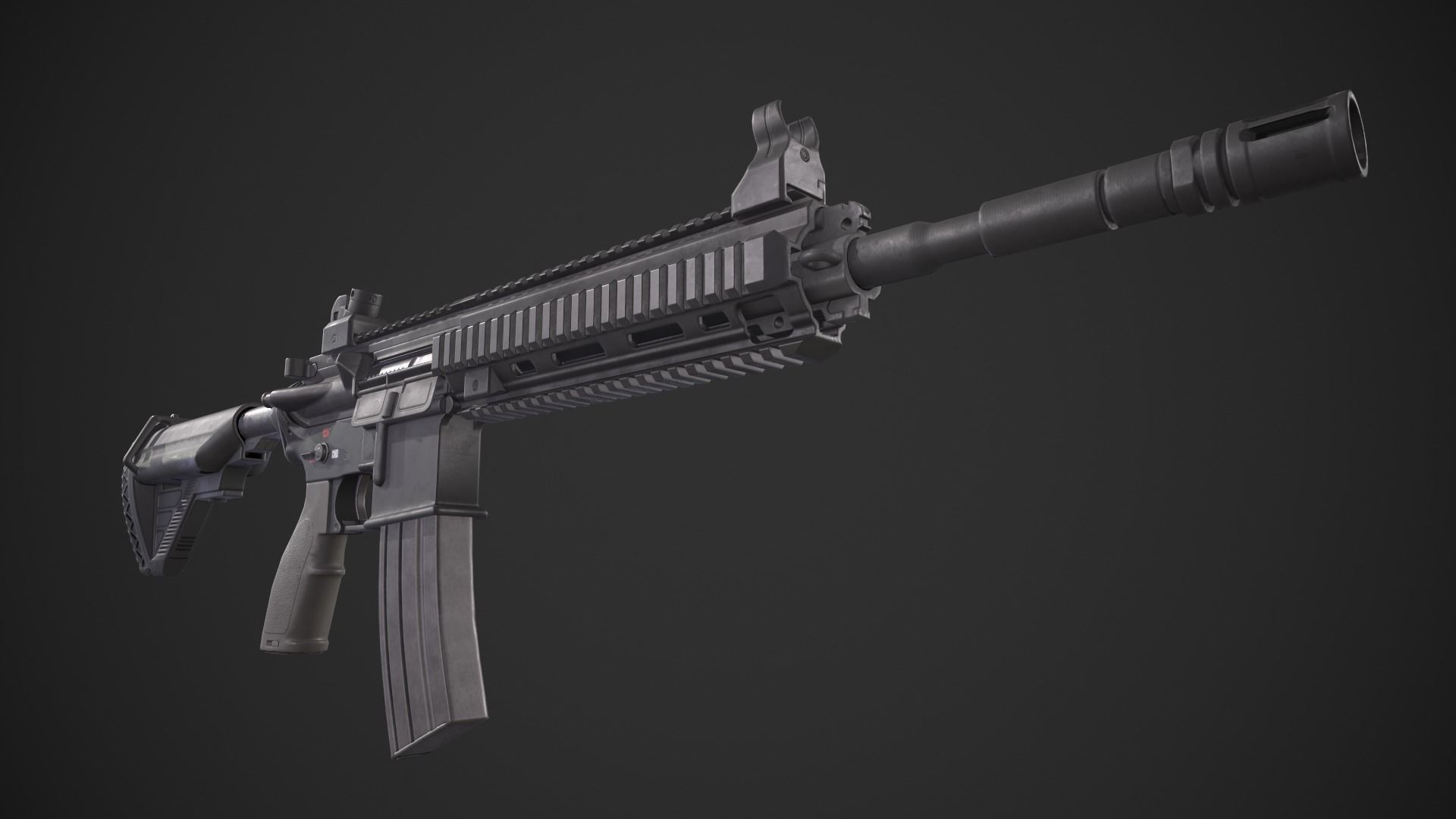HK 416 Low-poly 3D model_12