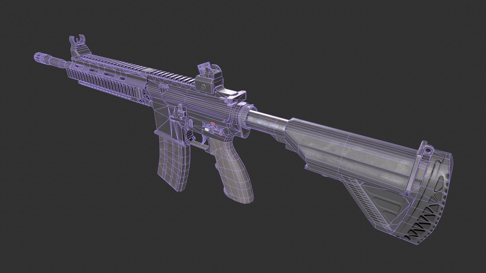 HK 416 Low-poly 3D model_5
