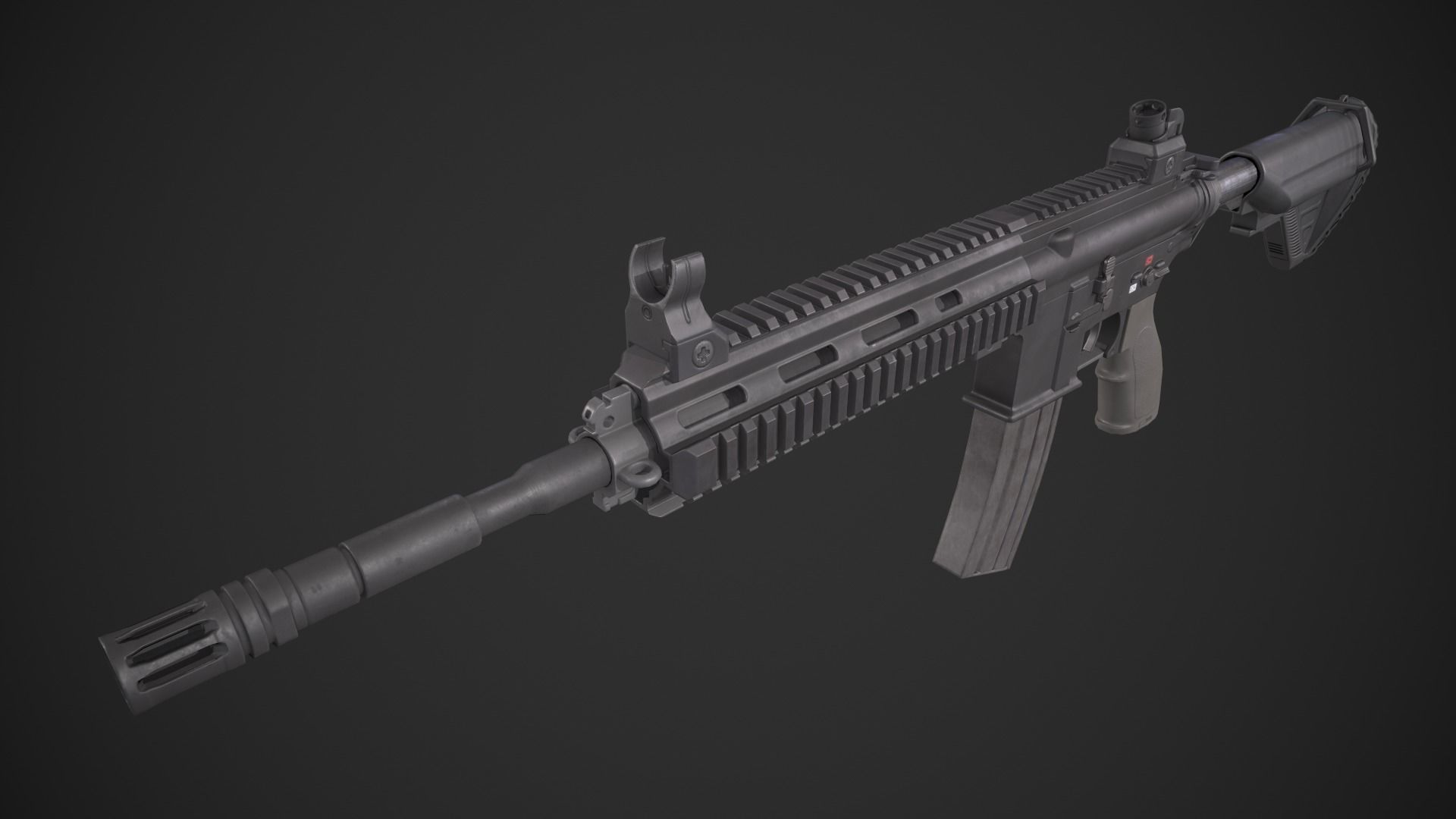HK 416 Low-poly 3D model_8
