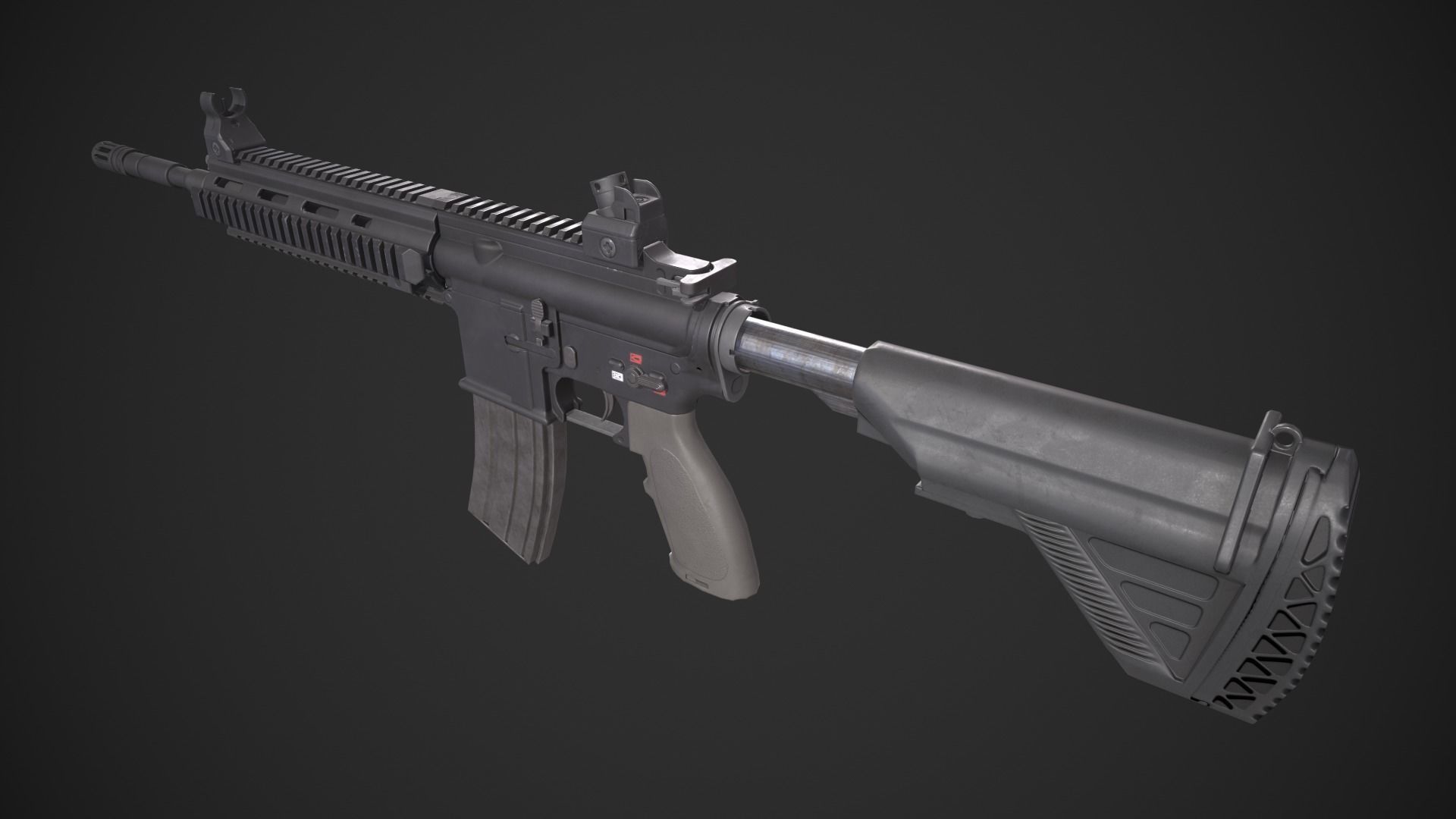 HK 416 Low-poly 3D model_4