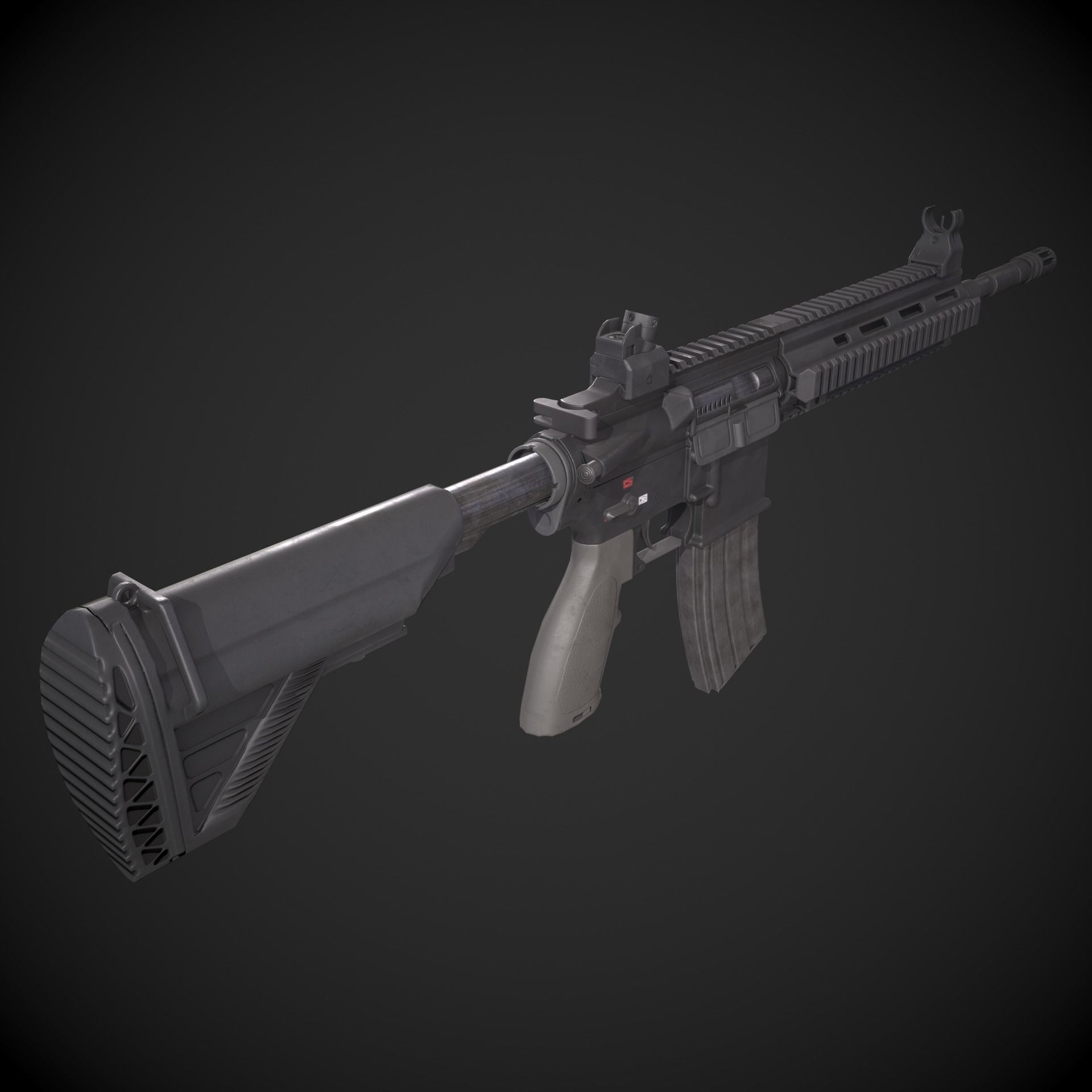 HK 416 Low-poly 3D model_14