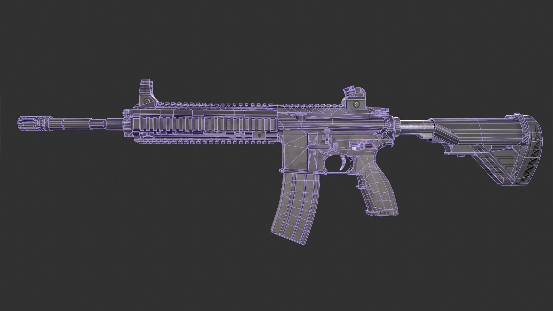 HK 416 Low-poly 3D model_7