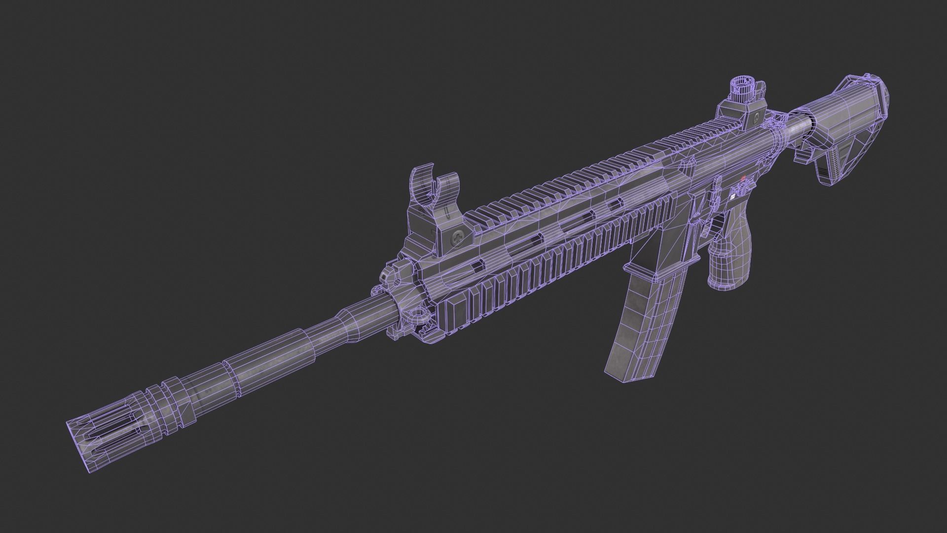 HK 416 Low-poly 3D model_9