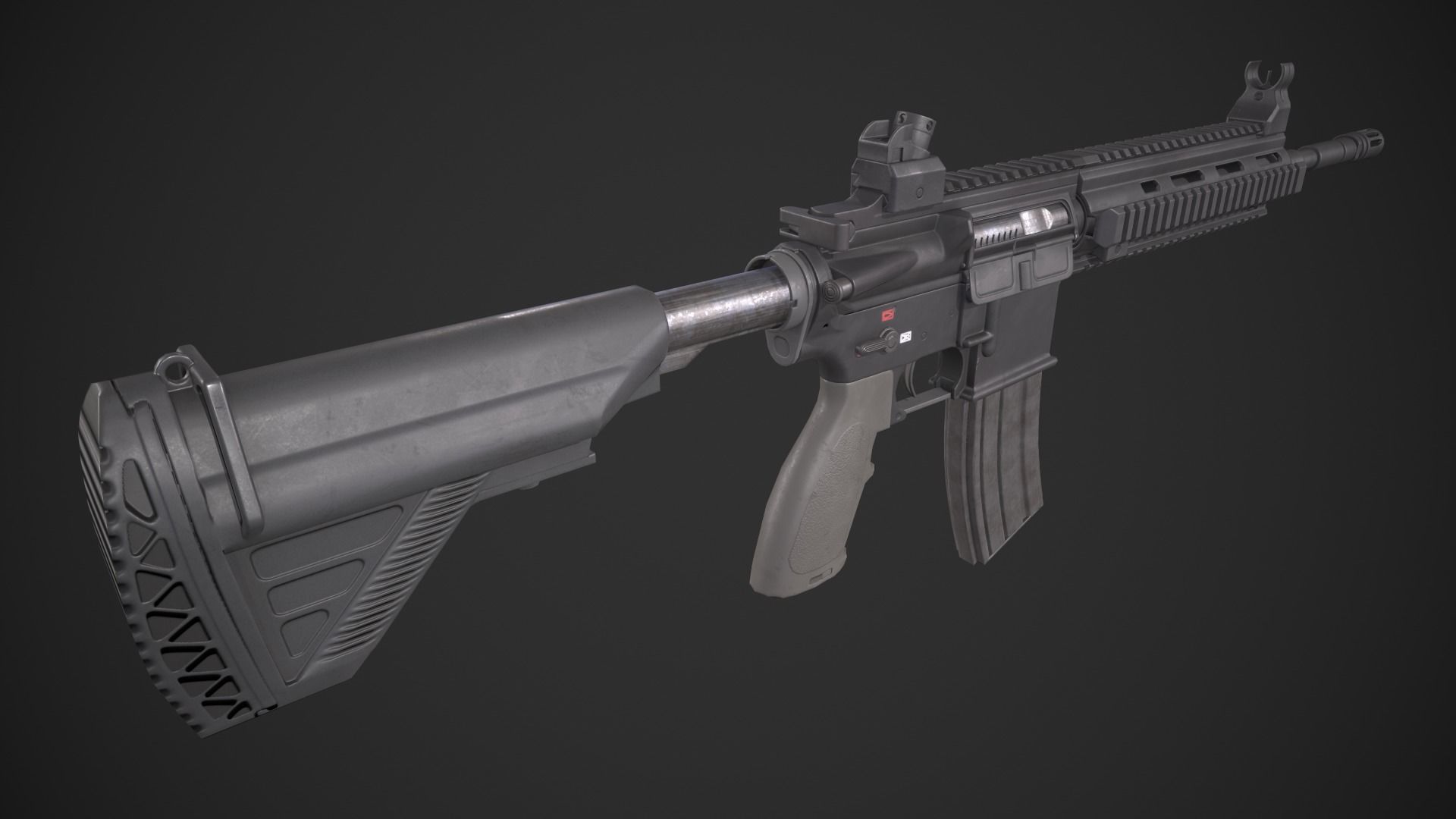 HK 416 Low-poly 3D model_2