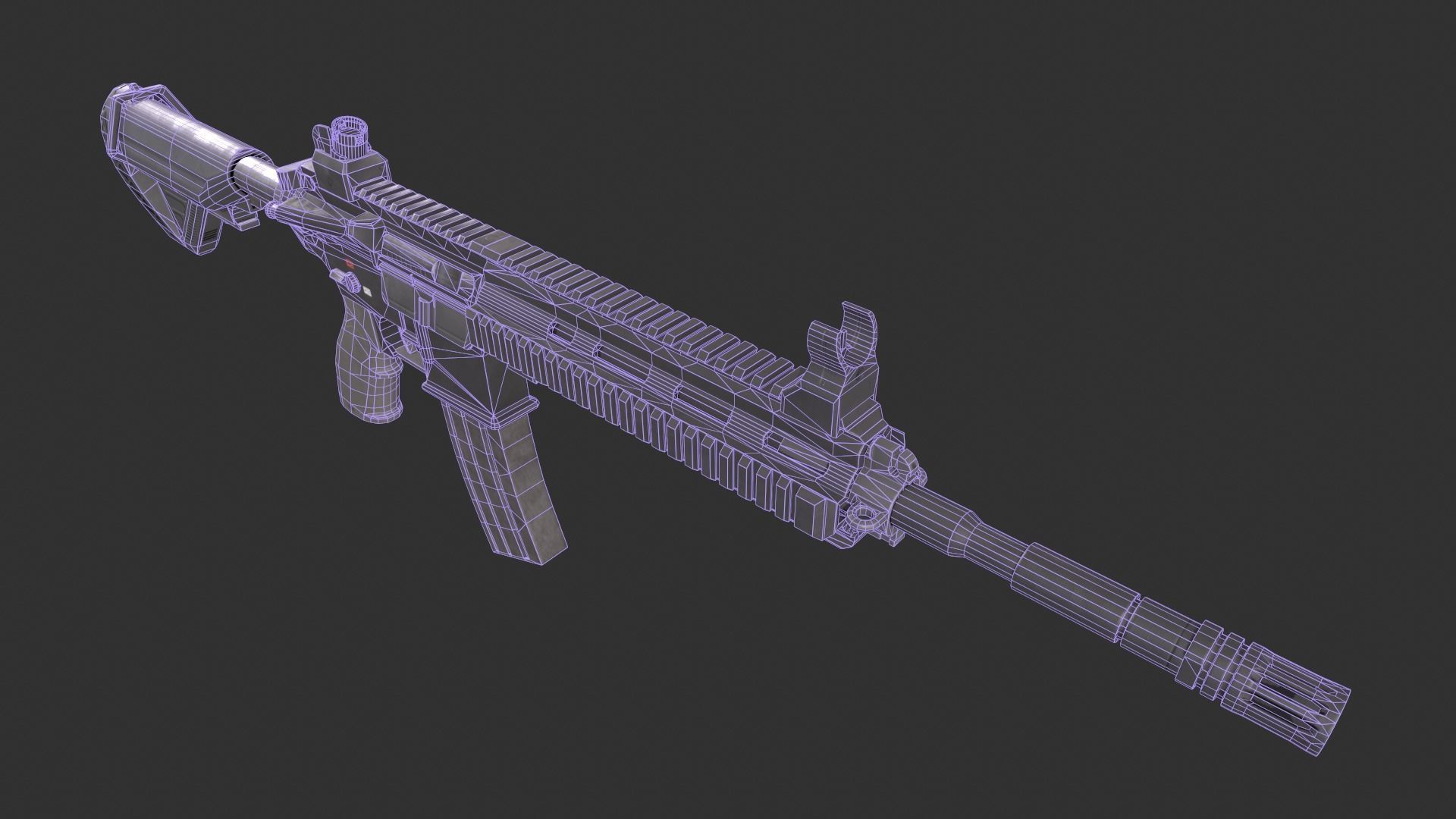 HK 416 Low-poly 3D model_11