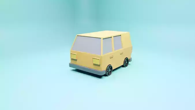 Low poly van toy car