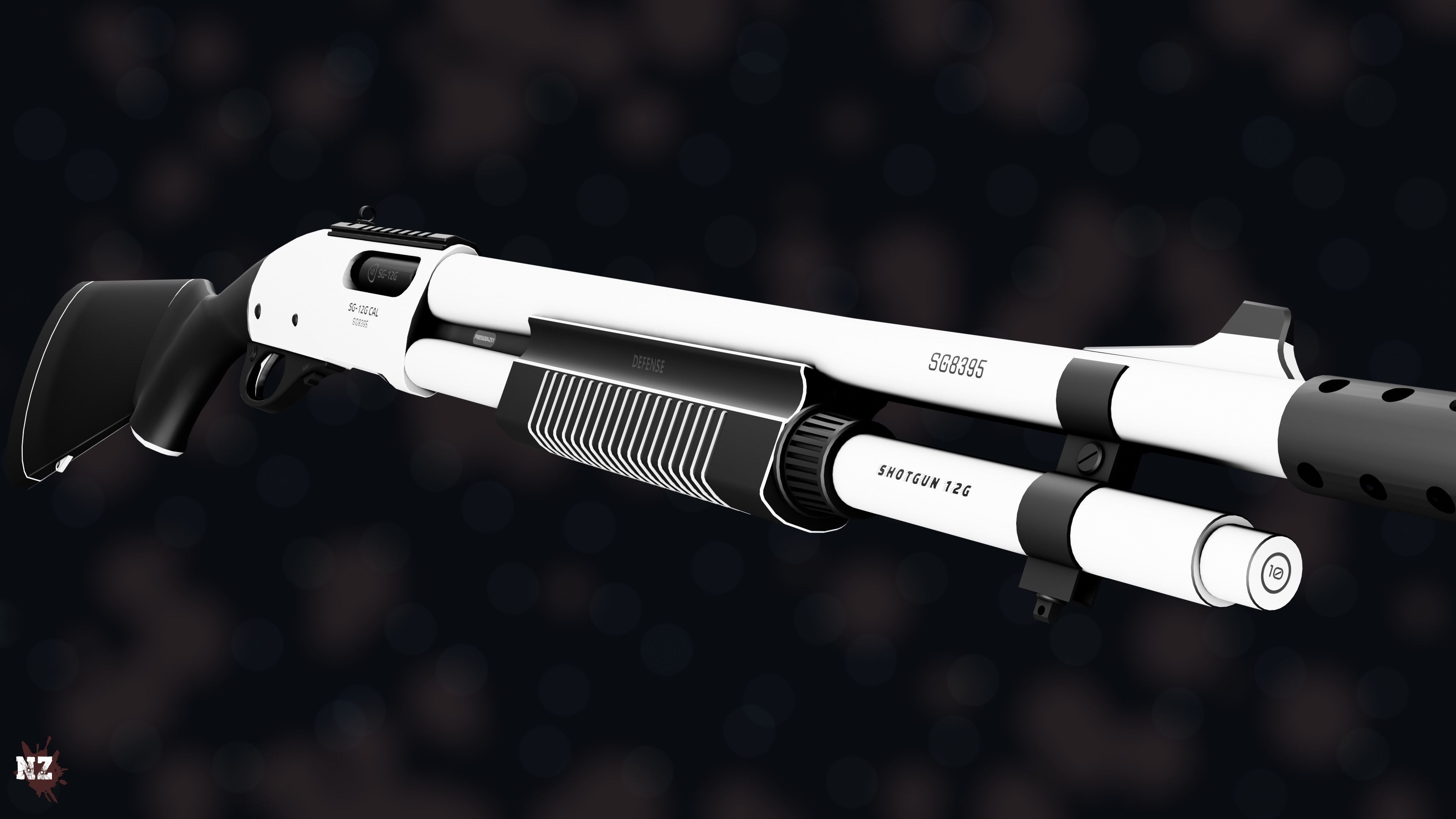 Weapon NZ SHOTGUN-12G Low-poly 3D model_14