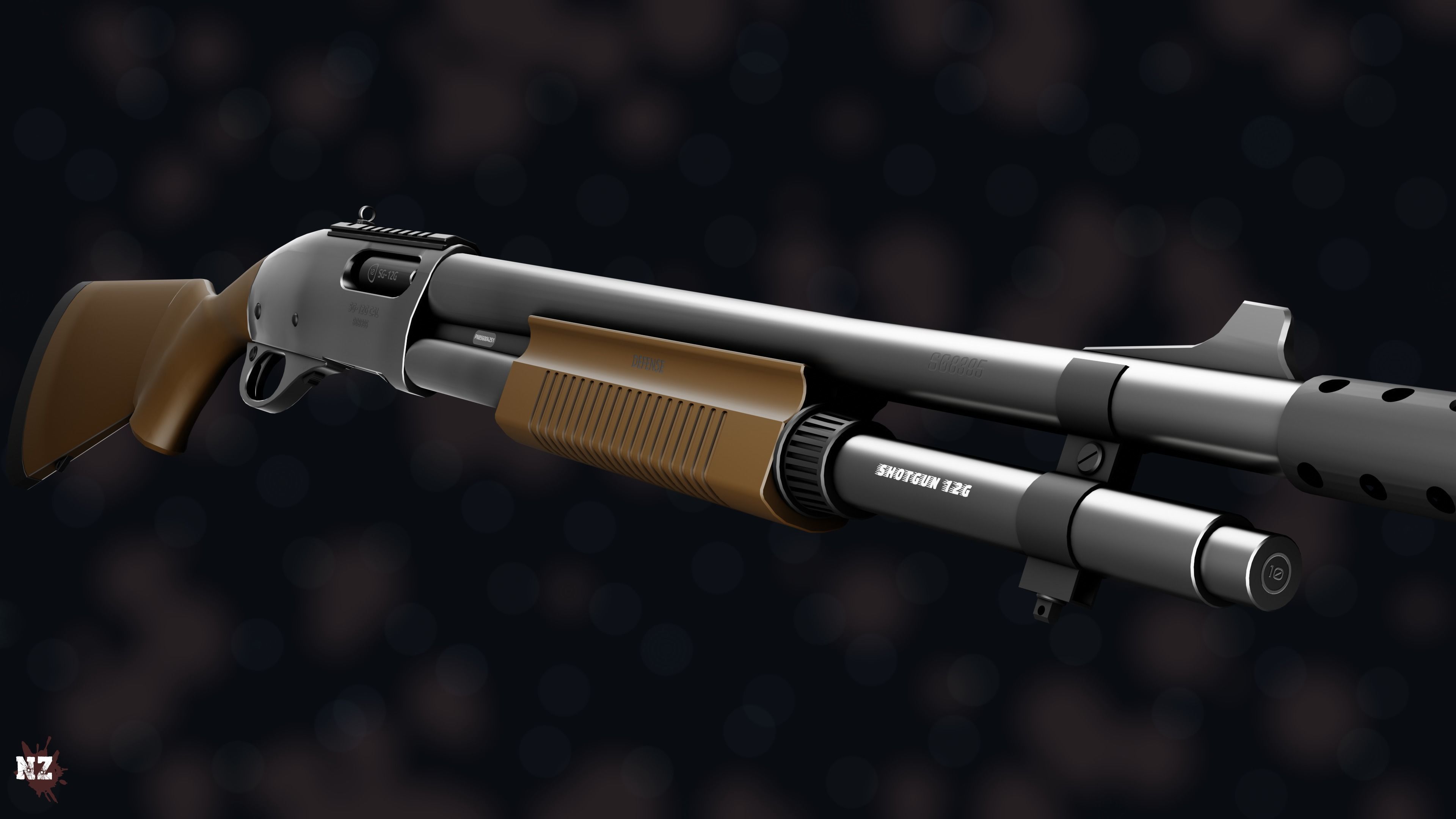 Weapon NZ SHOTGUN-12G Low-poly 3D model_24