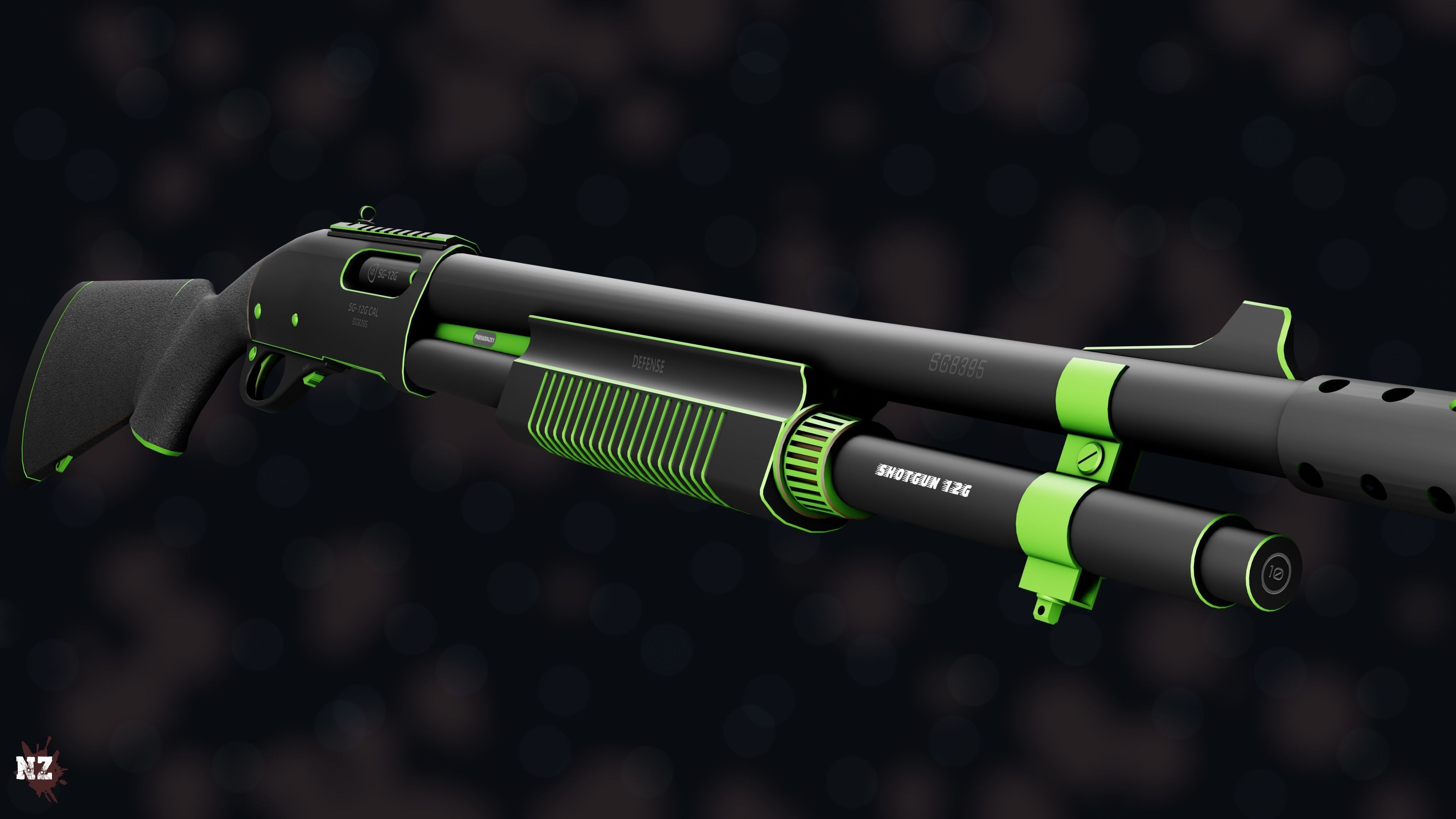 Weapon NZ SHOTGUN-12G Low-poly 3D model_22