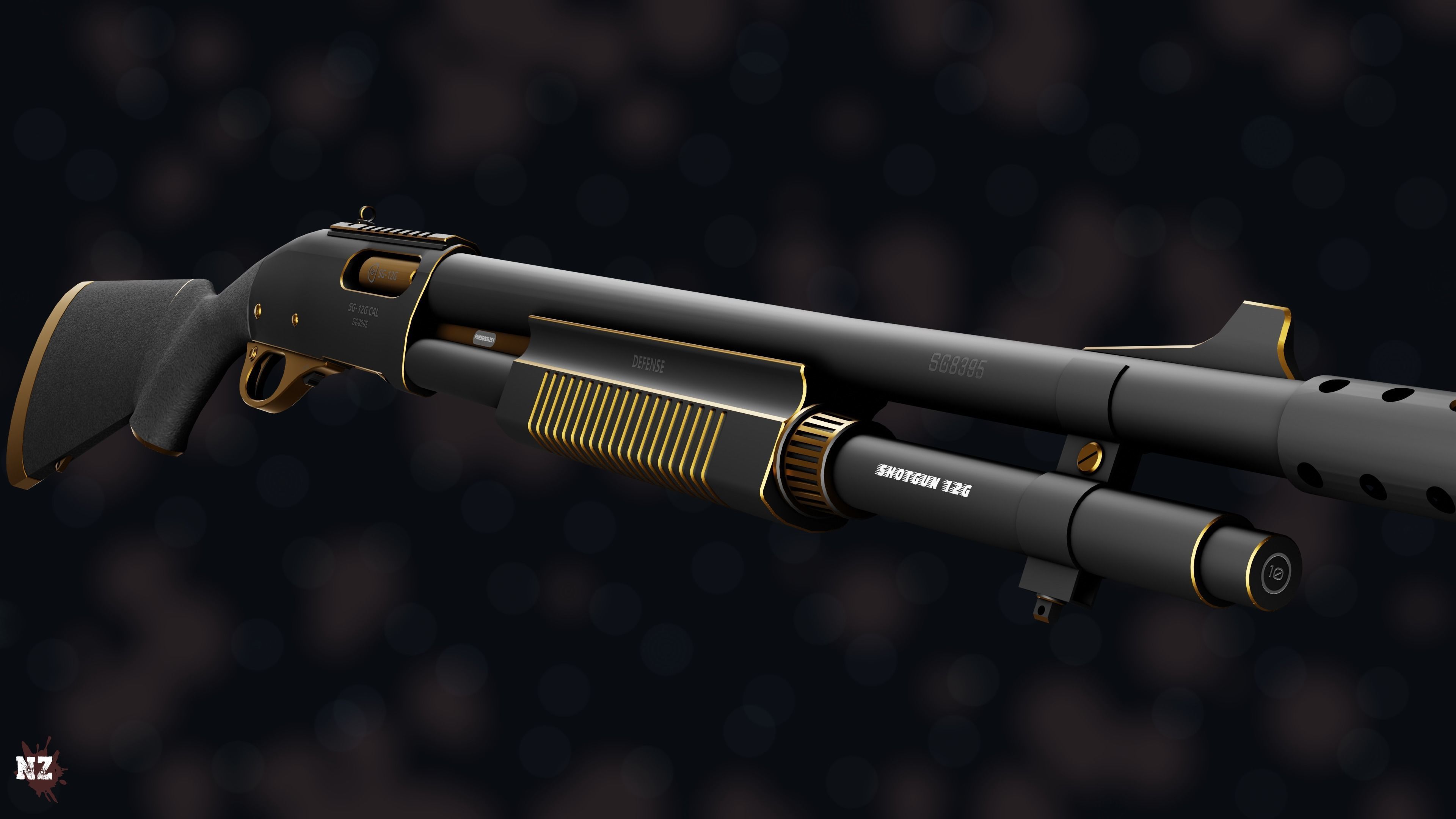 Weapon NZ SHOTGUN-12G Low-poly 3D model_20