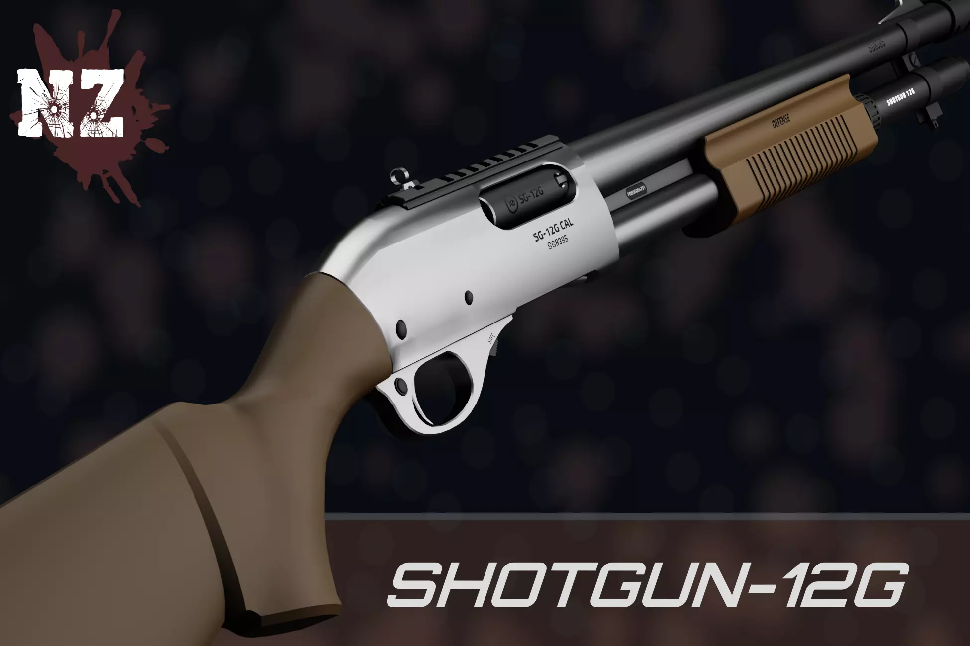 Weapon NZ SHOTGUN-12G Low-poly 3D model_0