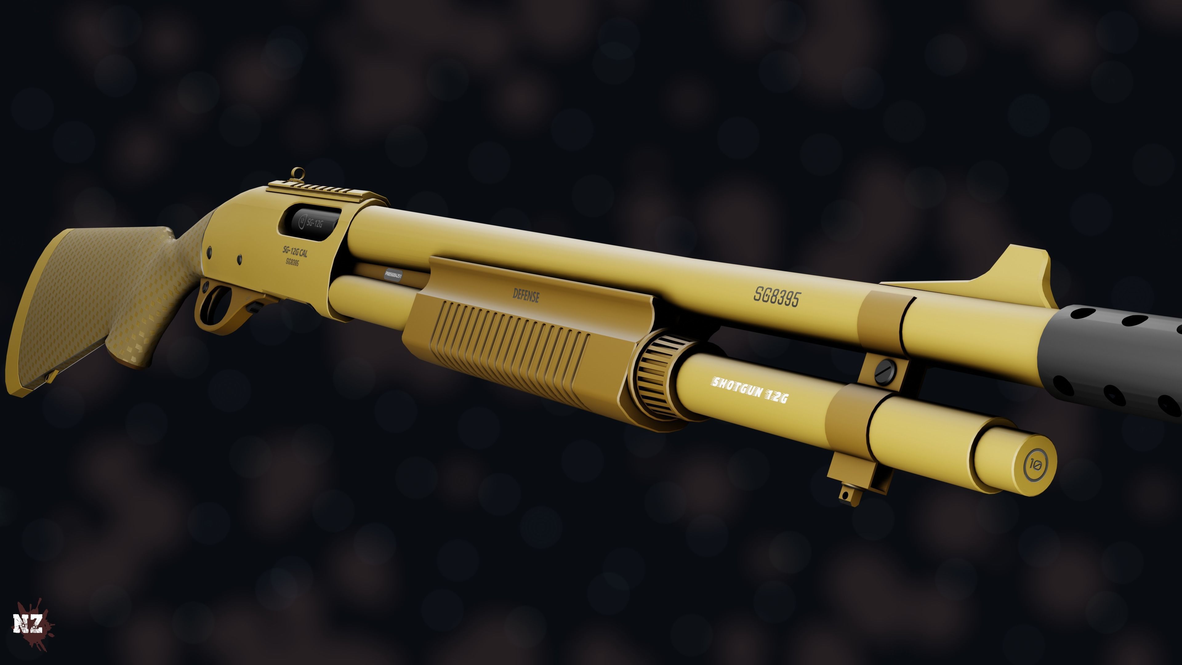 Weapon NZ SHOTGUN-12G Low-poly 3D model_16