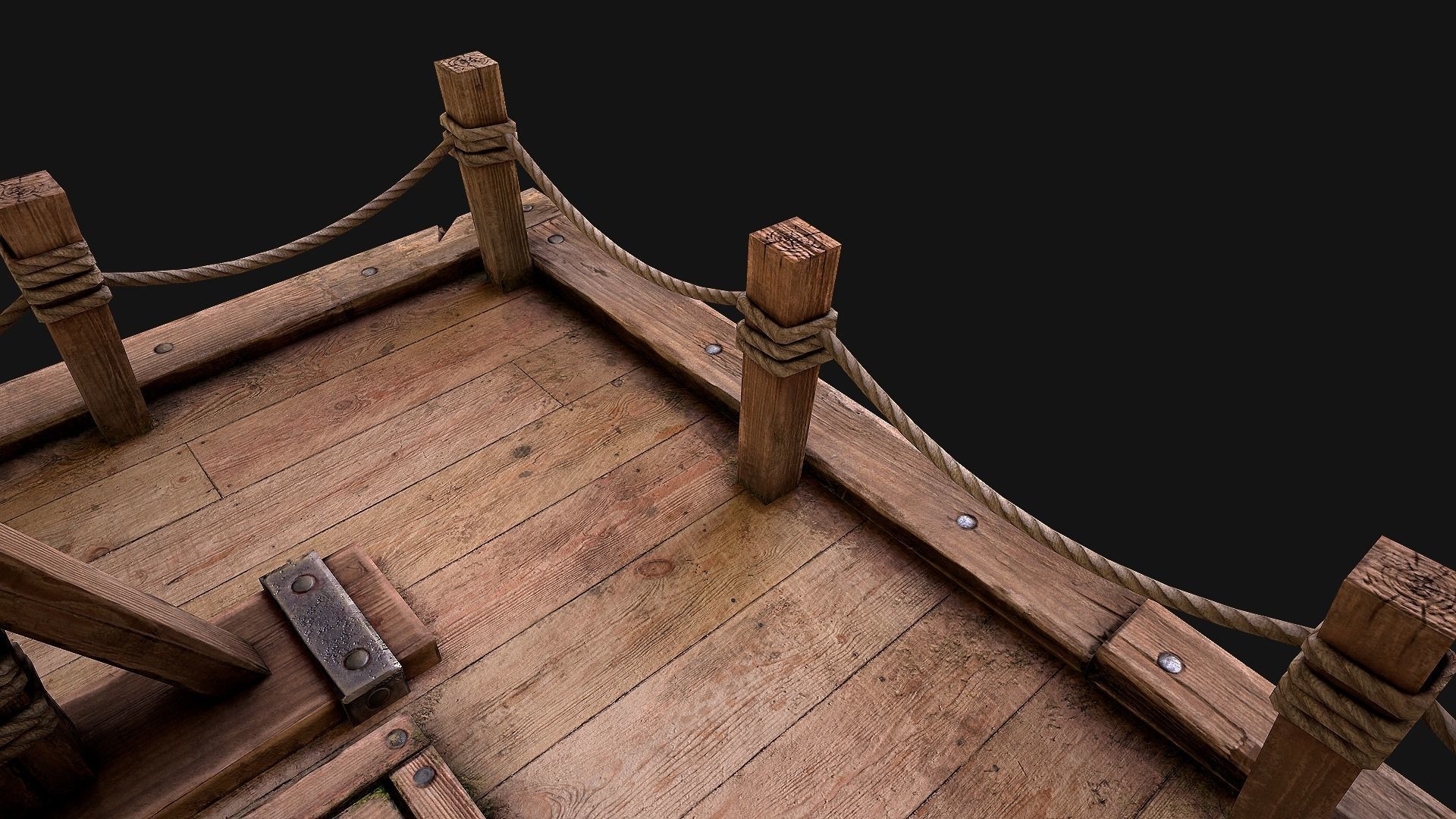 Medieval Gallows Podium Torture Low-poly 3D model_17