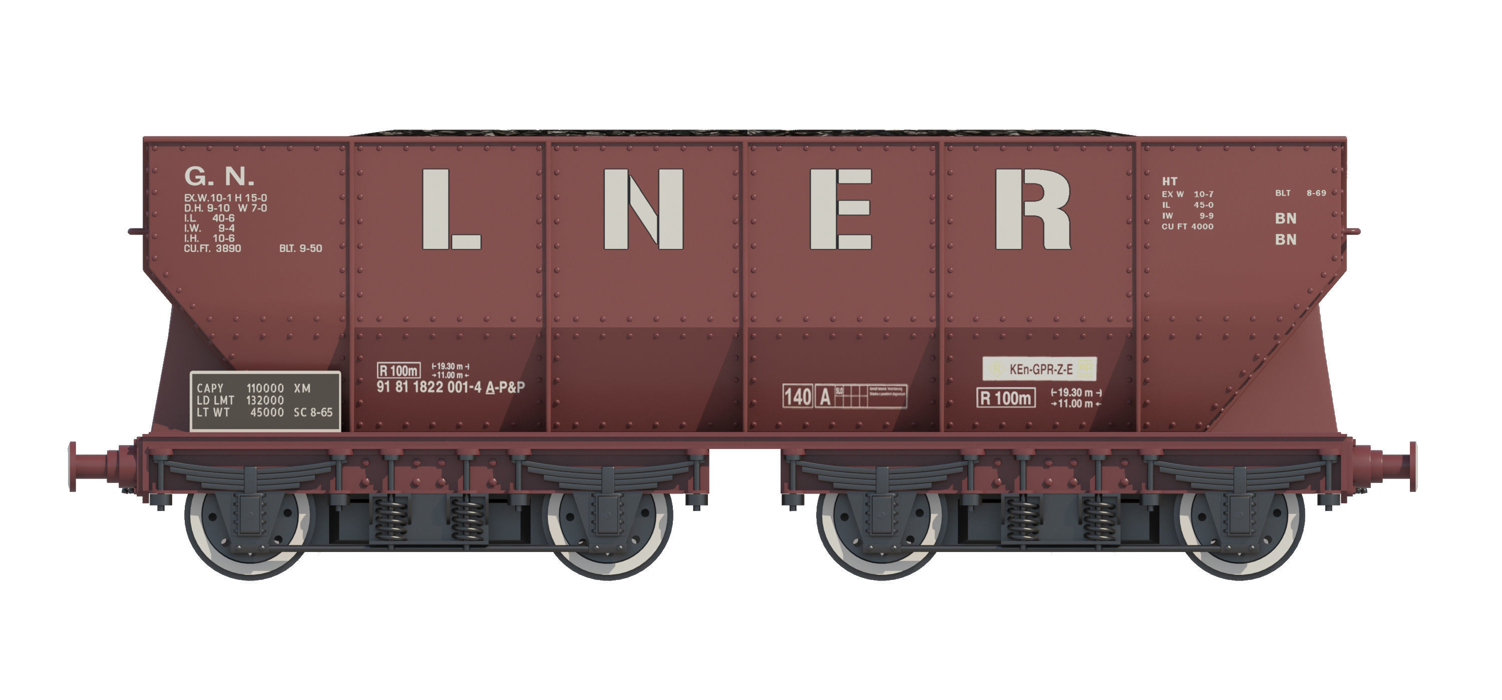 Coal wagon 3D model_1