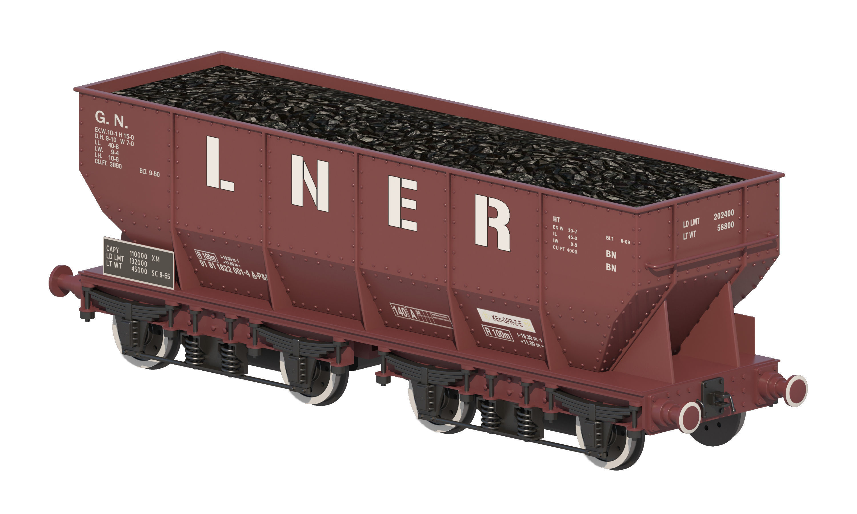 Coal wagon 3D model_2