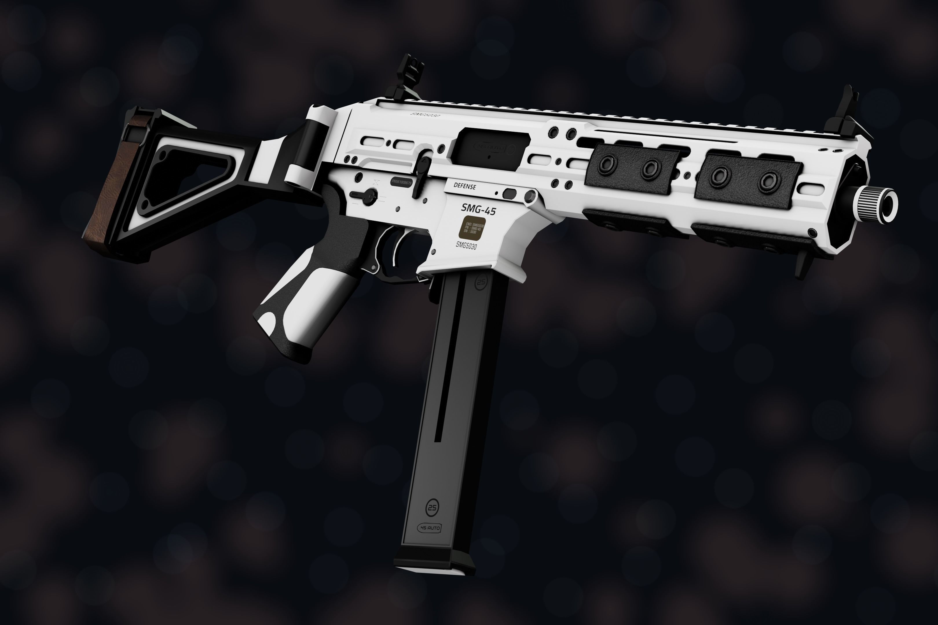 Weapon NZ SMG-45 Low-poly 3D model_11