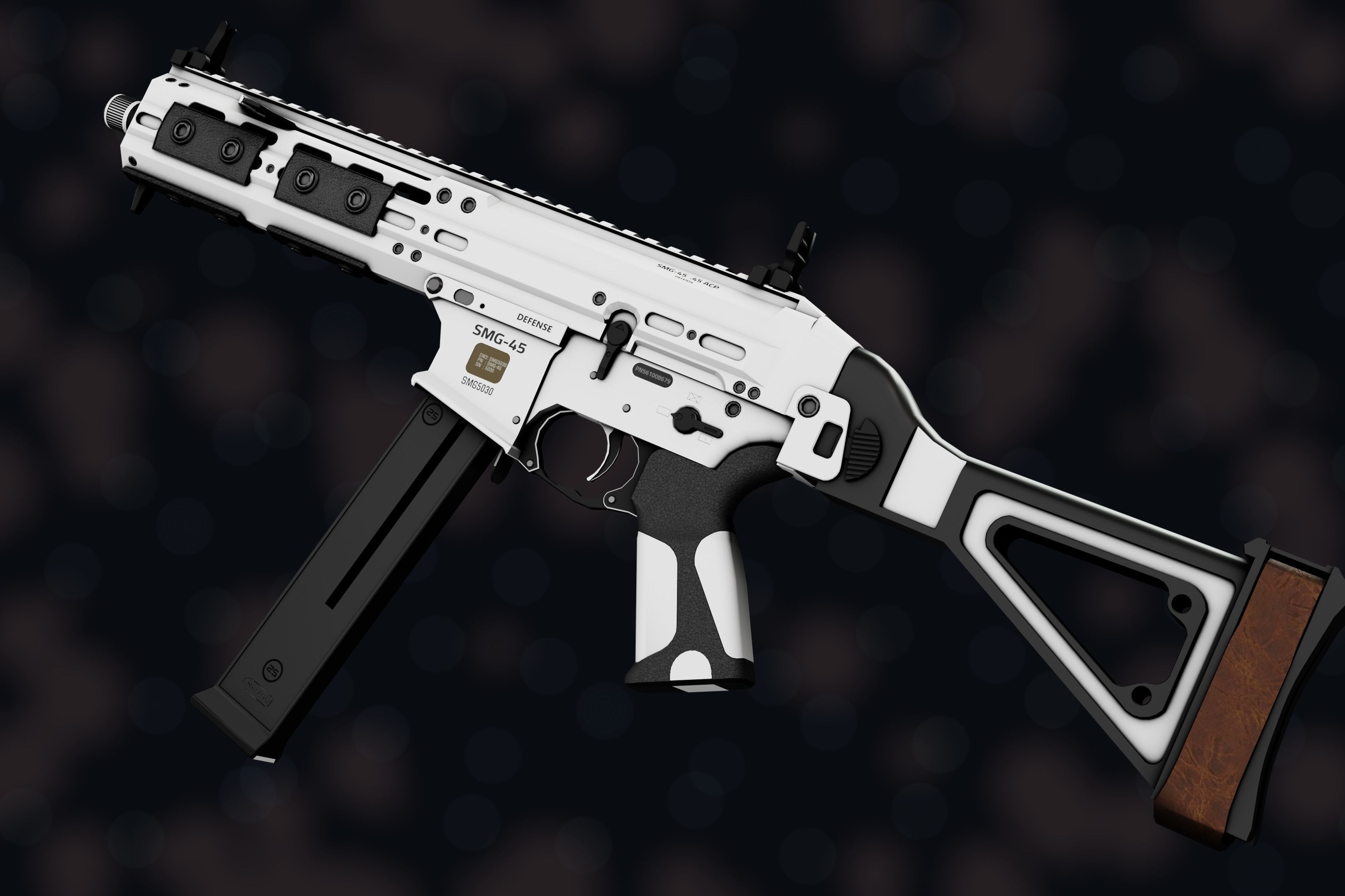 Weapon NZ SMG-45 Low-poly 3D model_7