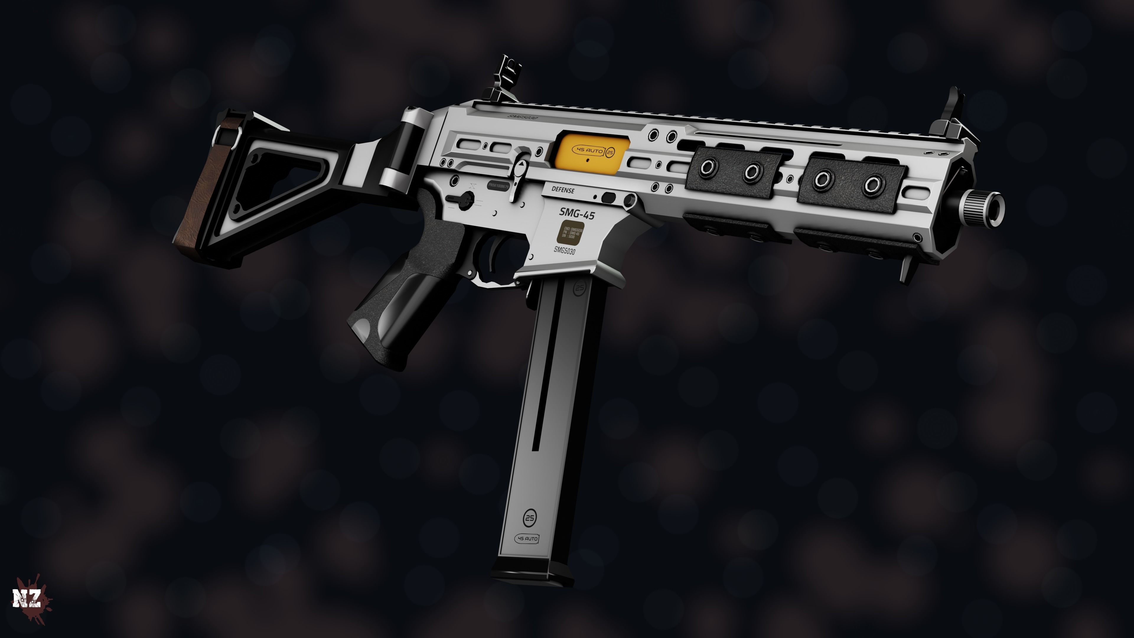 Weapon NZ SMG-45 Low-poly 3D model_22