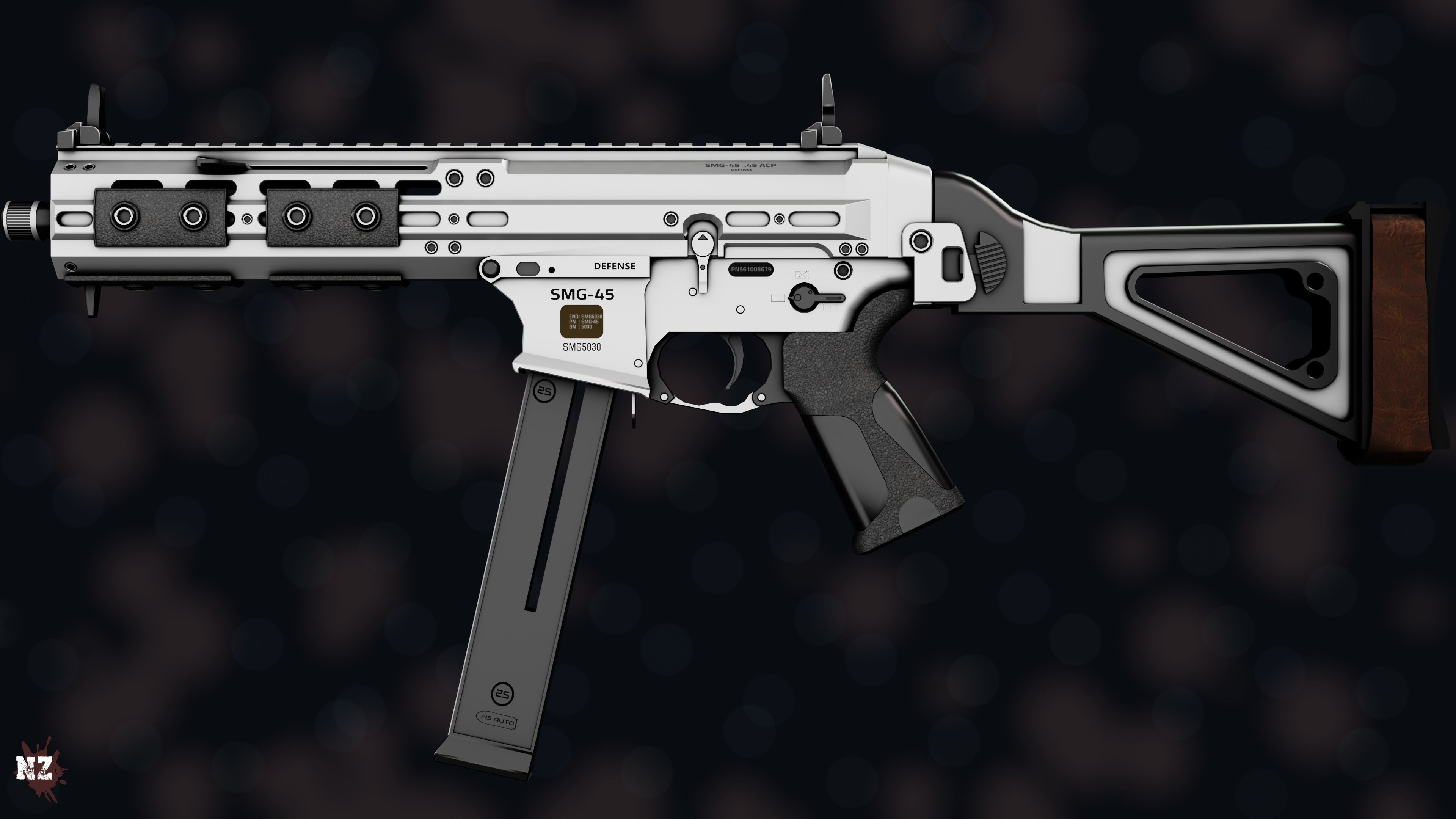 Weapon NZ SMG-45 Low-poly 3D model_27