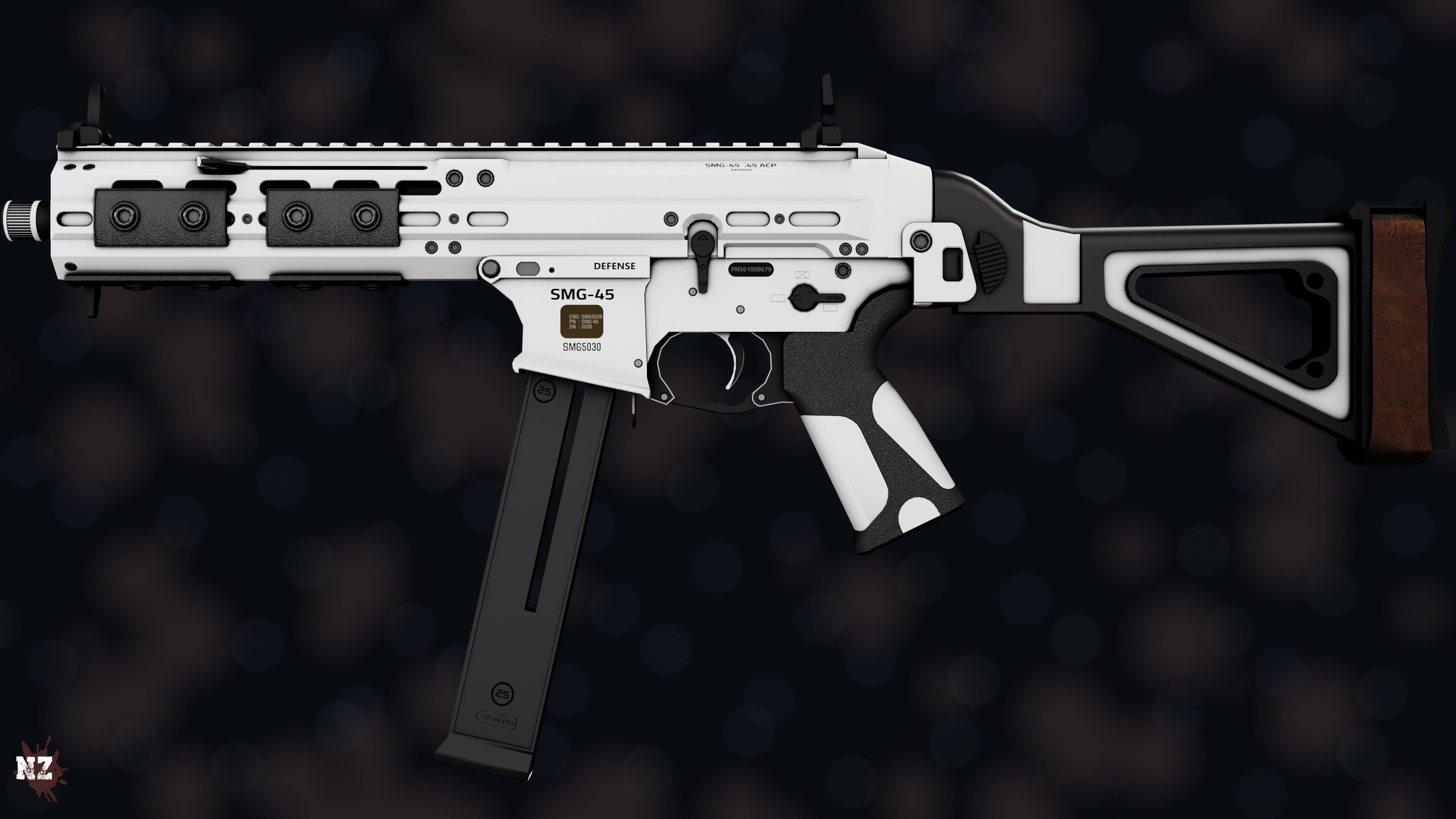 Weapon NZ SMG-45 Low-poly 3D model_30